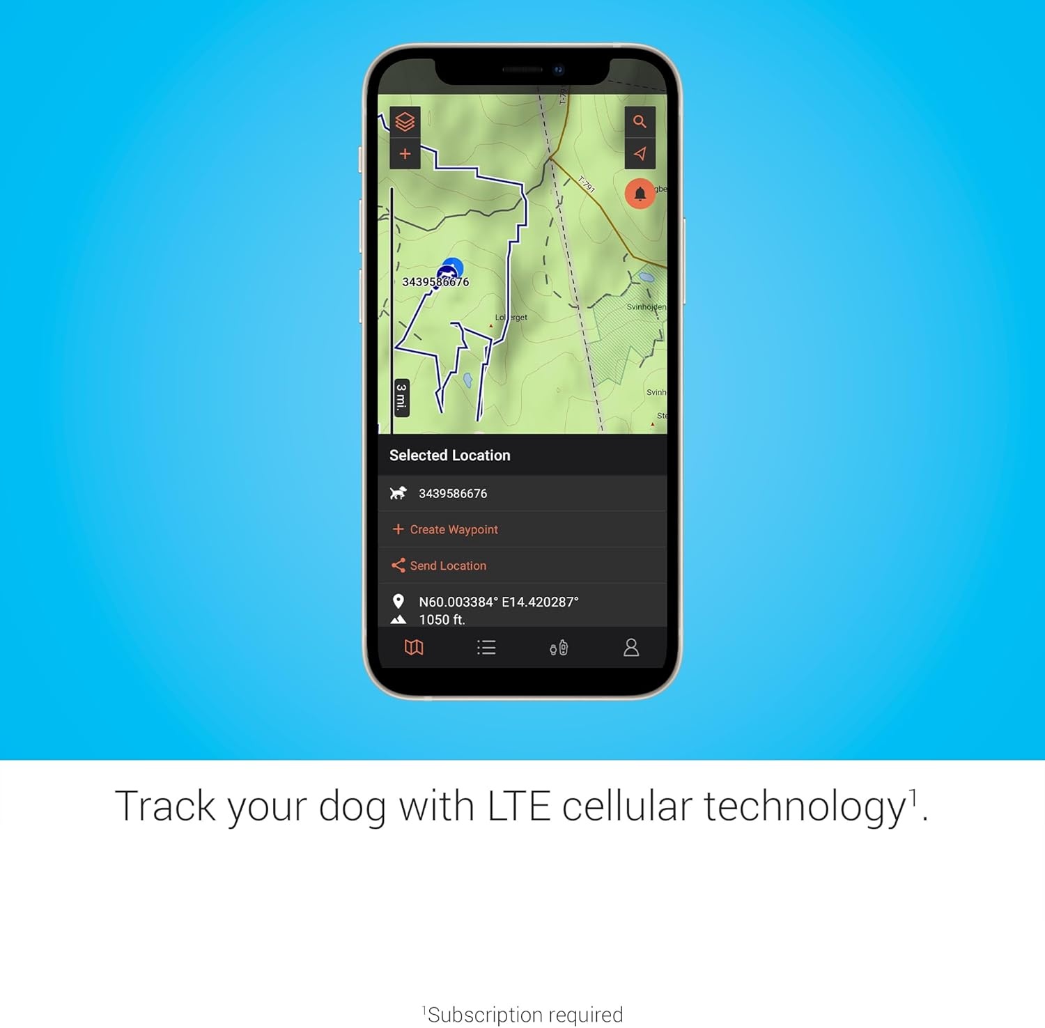 image:imageGarmin Alpha LTE Cellular Technology Dog Tracker See Your Dogs Movements On Your Compatible Smartphone or Integrate it with Your Garmin Dog Tracking System to Track via VHF or LTE