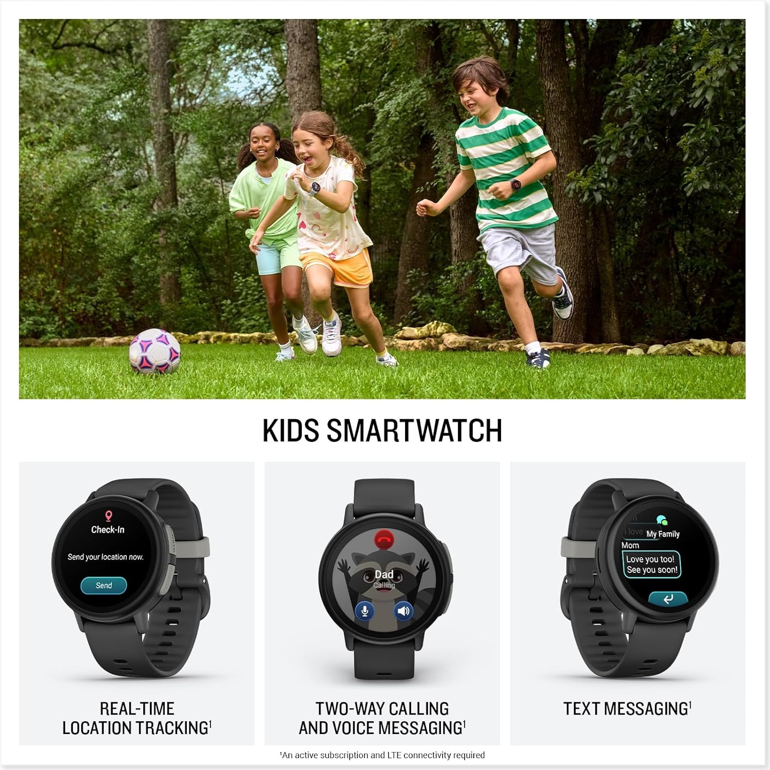 image:imageGarmin Bounce 2 Kids Smartwatch with Calling Messaging and Location Tracking Features Light PurpleSlate Gray