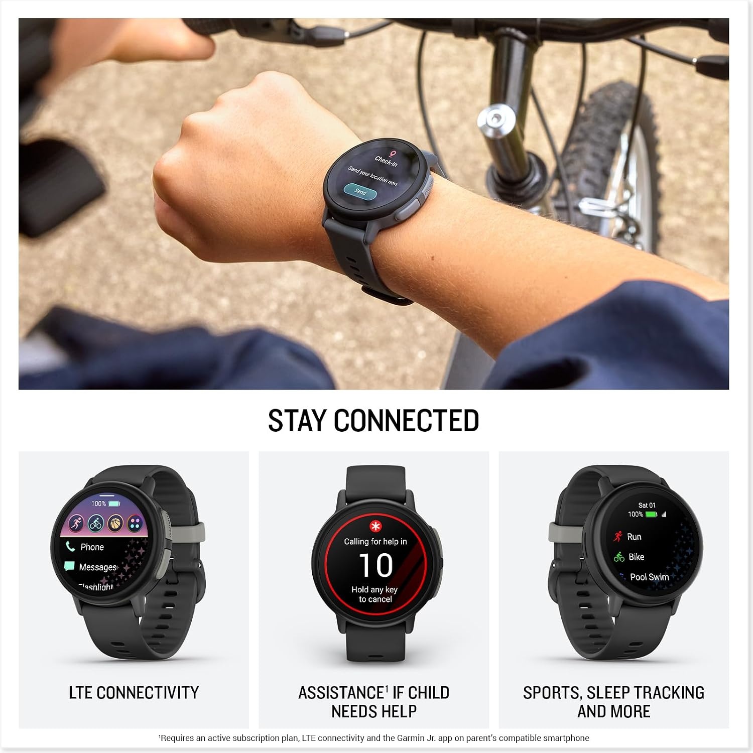 image:imageGarmin Bounce 2 Kids Smartwatch with Calling Messaging and Location Tracking Features Light PurpleSlate Gray
