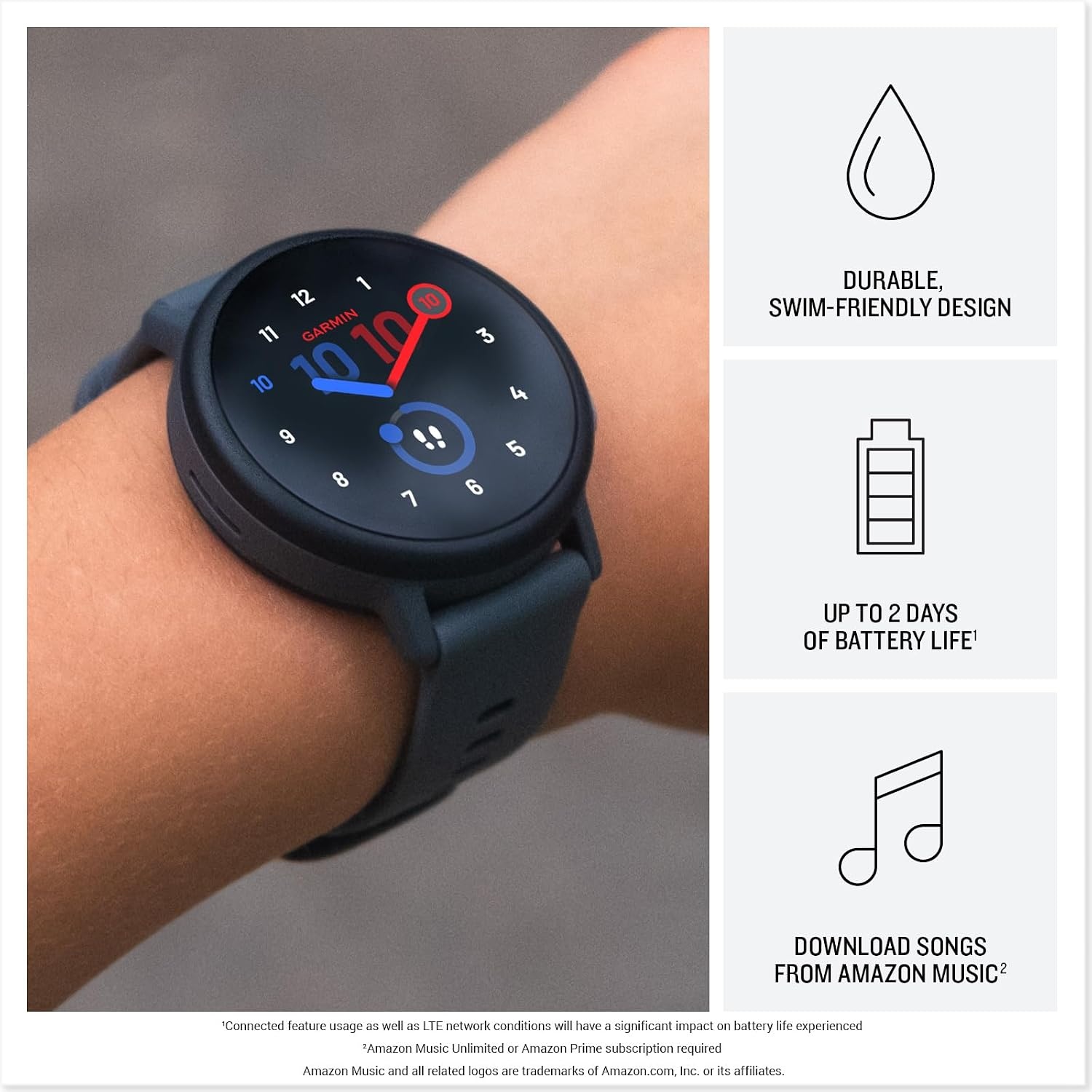 image:imageGarmin Bounce 2 Kids Smartwatch with Calling Messaging and Location Tracking Features Light PurpleSlate Gray