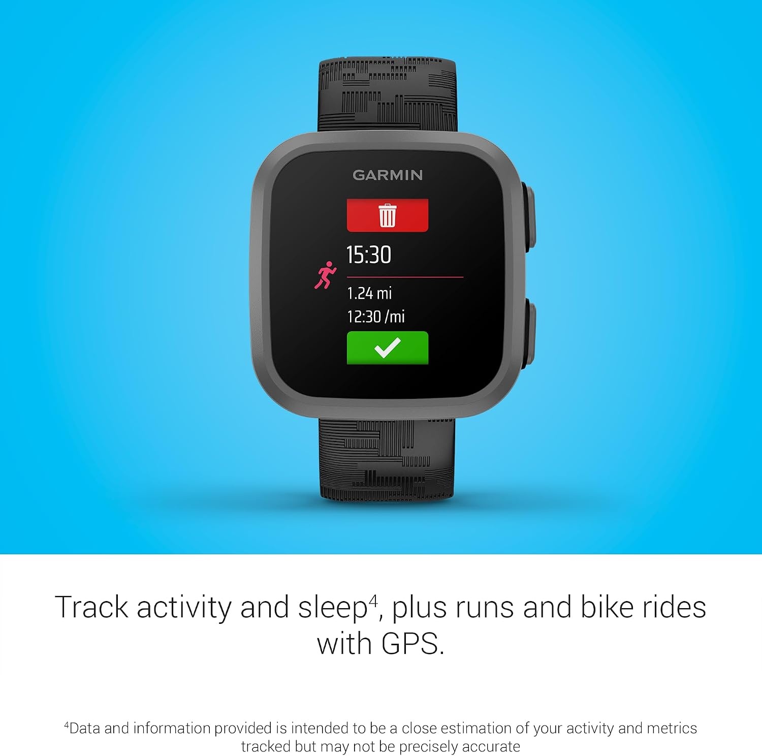 image:imageGarmin Bounce Kids Smartwatch TwoWay Text and Voice Messaging Location Tracking Green Burst RealTime GPS Tracking LTE Subscription Required Up to 2 Days Battery 5 AtmRatedBlack
