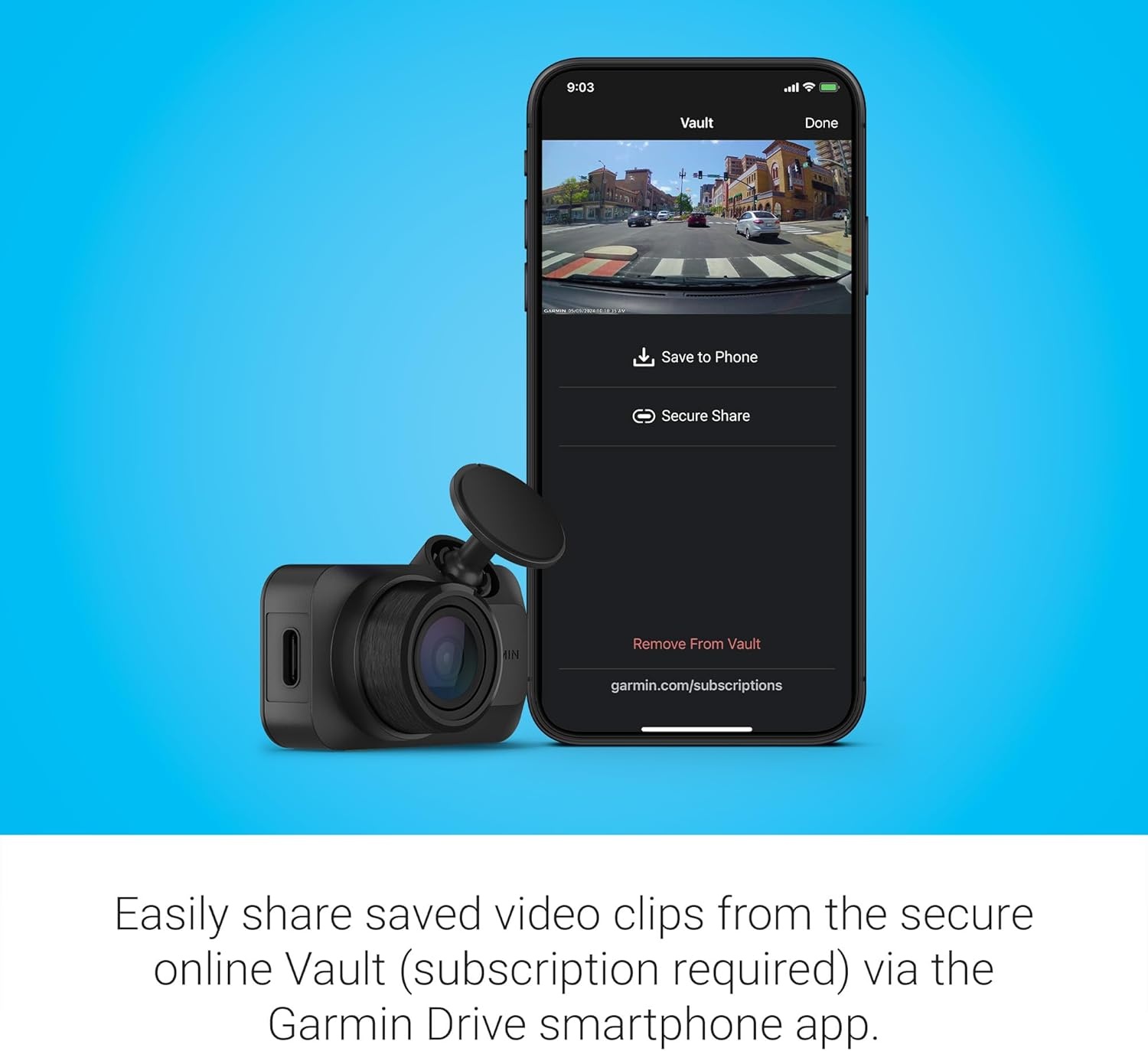 image:imageGarmin Dash Cam Live 247 Live View AlwaysConnected Dash CamDash Cam Mini 3