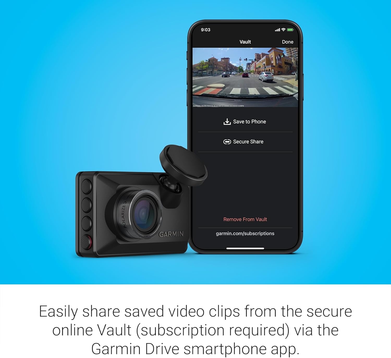 image:imageGarmin Dash Cam Live 247 Live View AlwaysConnected Dash CamX210