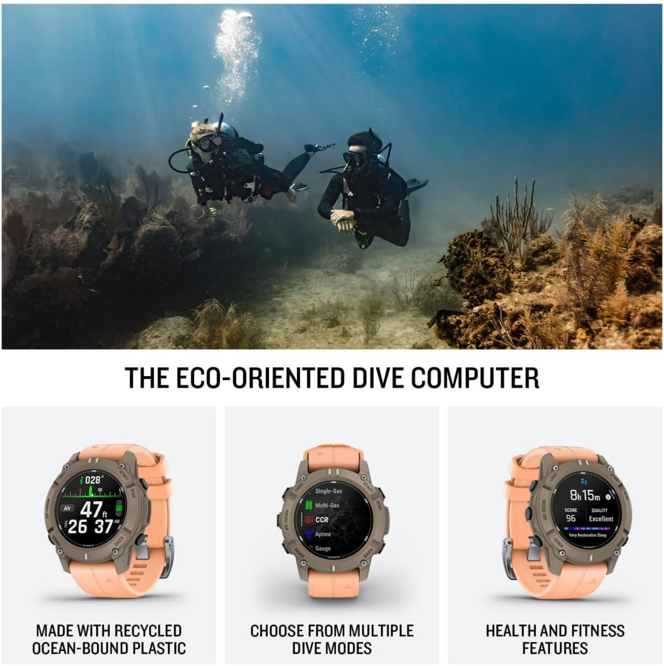 image:imageGarmin Descent G2 WatchStyle Dive Computer Bright AMOLED Display Multiple Dive Modes Health and Wellness Features Black with Black Band WatchStyle Dive Computer 7 Dive Modes Incl Technical and Apnea Up to 10 Days Battery 10 AtmPaloma