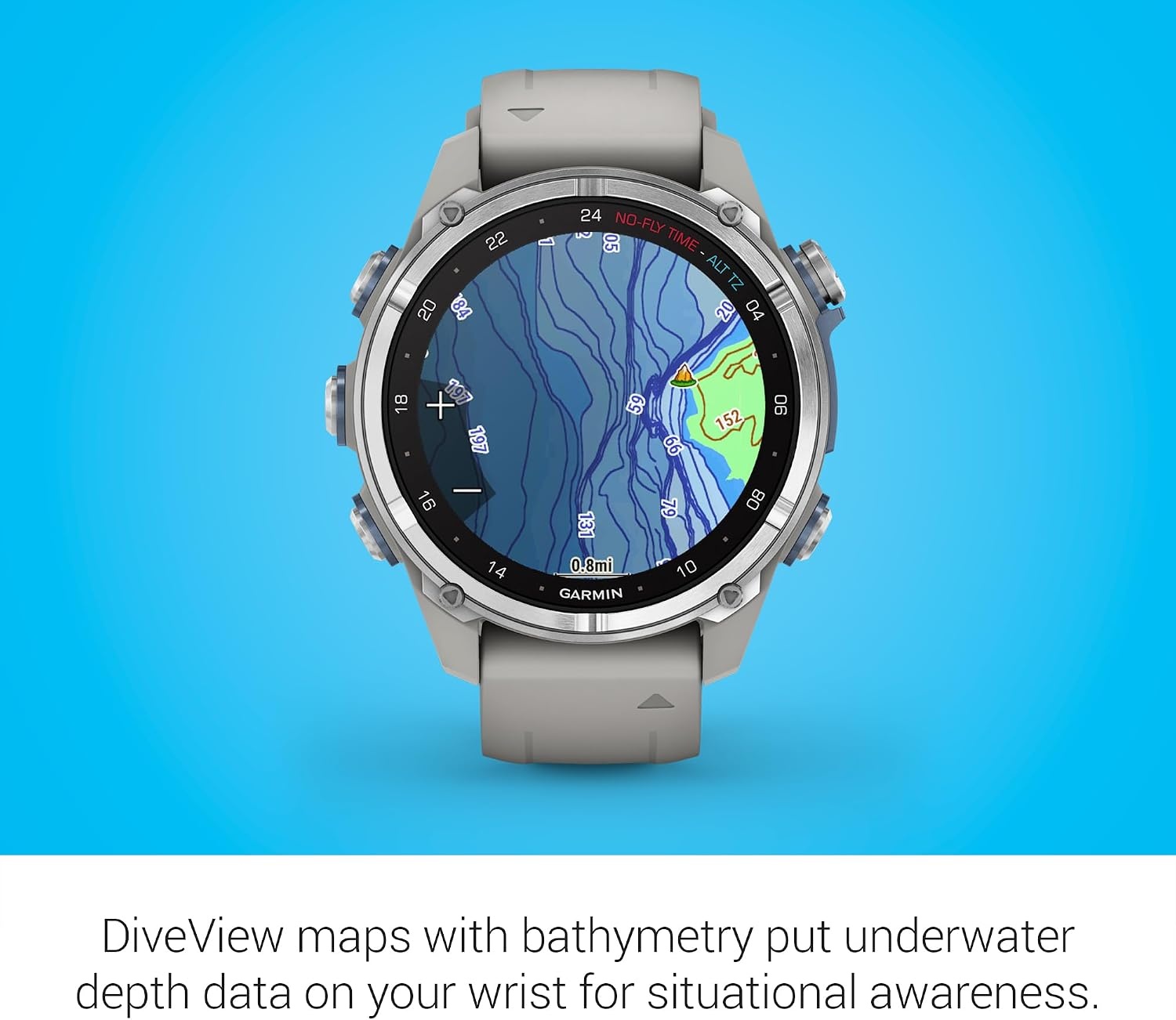 image:imageGarmin Descent Mk3i Dive Computer and Multisport GPS Smartwatch Air Integration French Gray 43mm Bronze Pvd Titanium Case 12 Amoled with Sapphire Lens 200m DiveRated Subwave Air IntegrationFog Gray