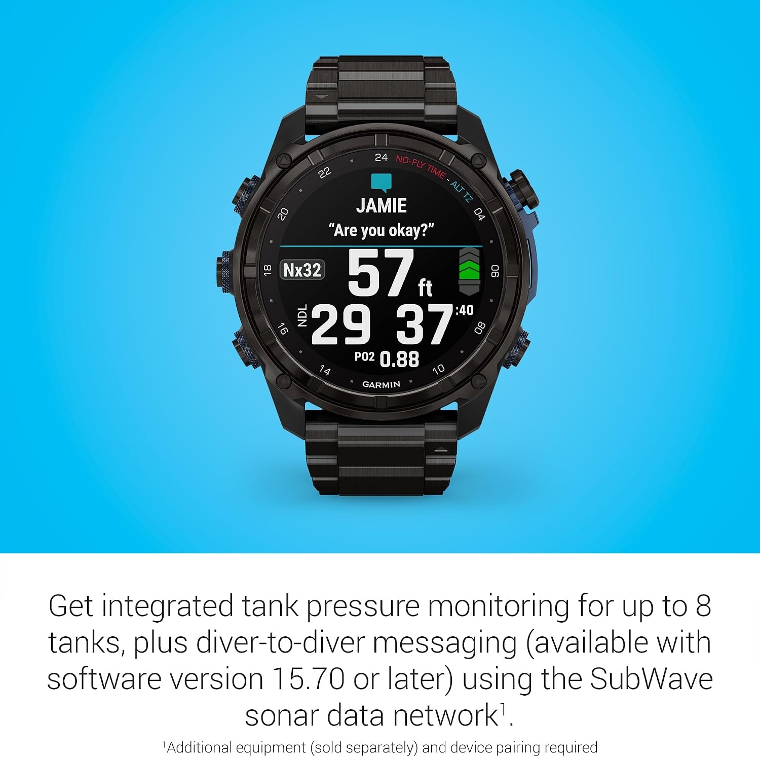 image:imageGarmin Descent Mk3i Dive Computer and Multisport GPS Smartwatch Air Integration French Gray 43mm Bronze Pvd Titanium Case 12 Amoled with Sapphire Lens 200m DiveRated Subwave Air IntegrationBlack Titanium