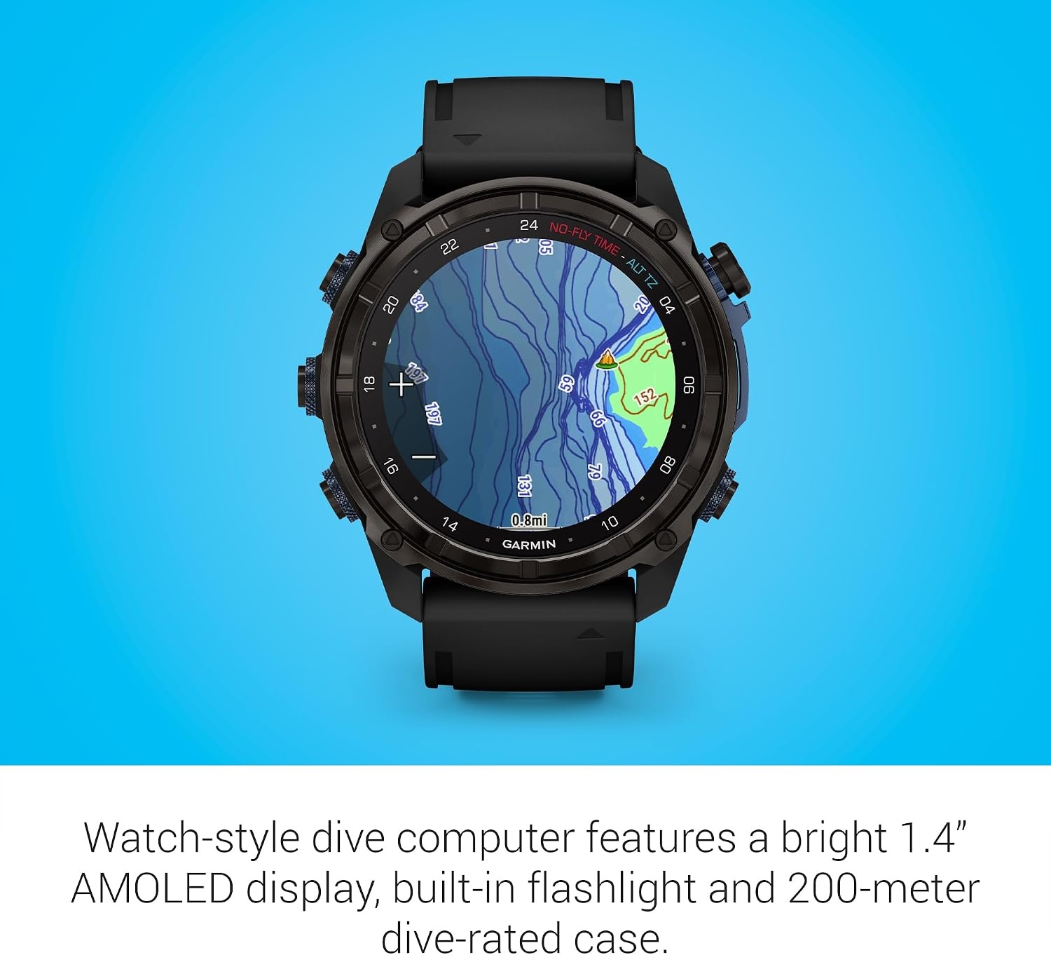 image:imageGarmin Descent Mk3i Dive Computer and Multisport GPS Smartwatch Air Integration French Gray 43mm Bronze Pvd Titanium Case 12 Amoled with Sapphire Lens 200m DiveRated Subwave Air IntegrationBlack