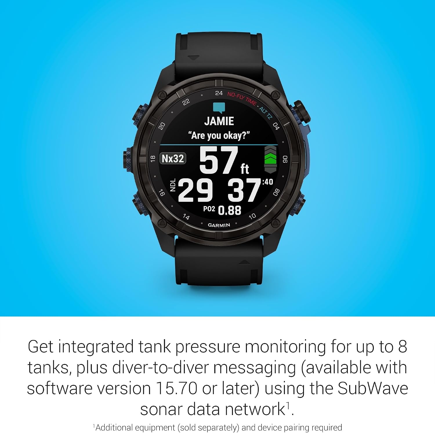 image:imageGarmin Descent Mk3i Dive Computer and Multisport GPS Smartwatch Air Integration French Gray 43mm Bronze Pvd Titanium Case 12 Amoled with Sapphire Lens 200m DiveRated Subwave Air IntegrationBlack