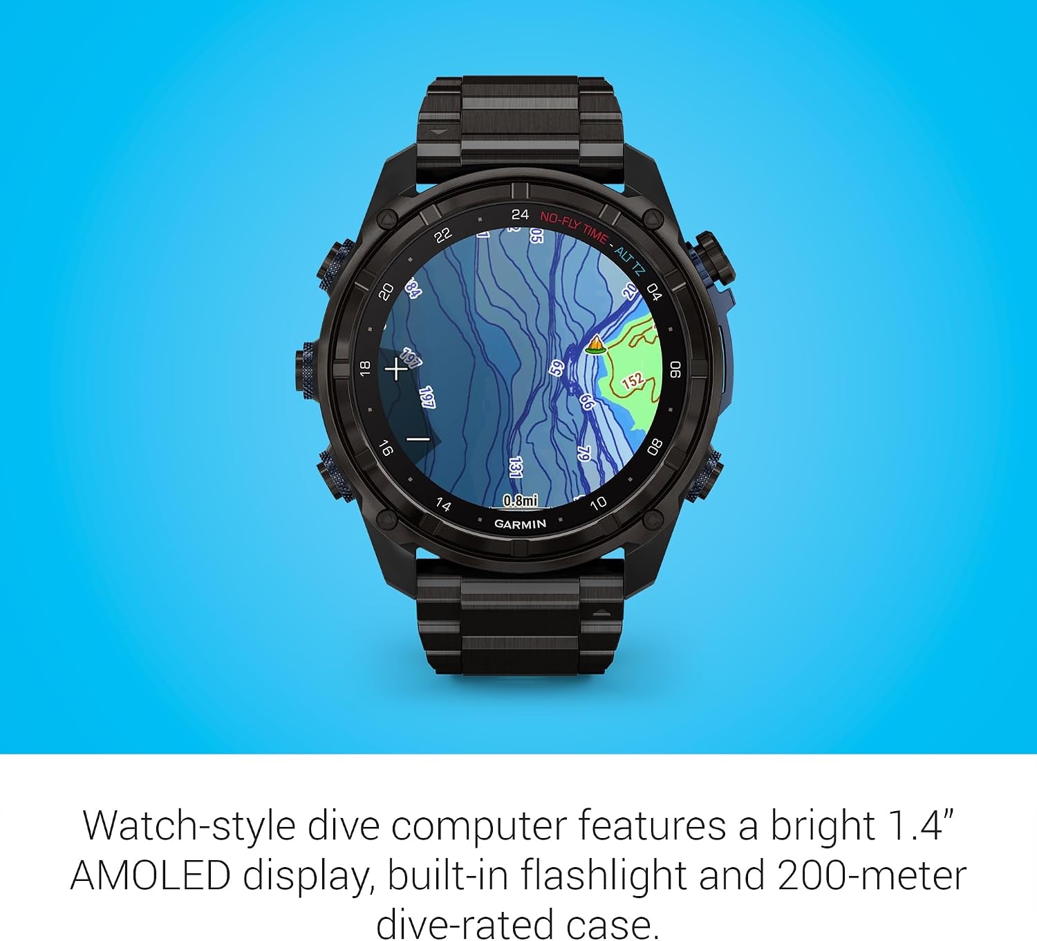 image:imageGarmin Descent Mk3i Dive Computer and Multisport GPS Smartwatch Air Integration French Gray 43mm Bronze Pvd Titanium Case 12 Amoled with Sapphire Lens 200m DiveRated Subwave Air IntegrationBlack Titanium