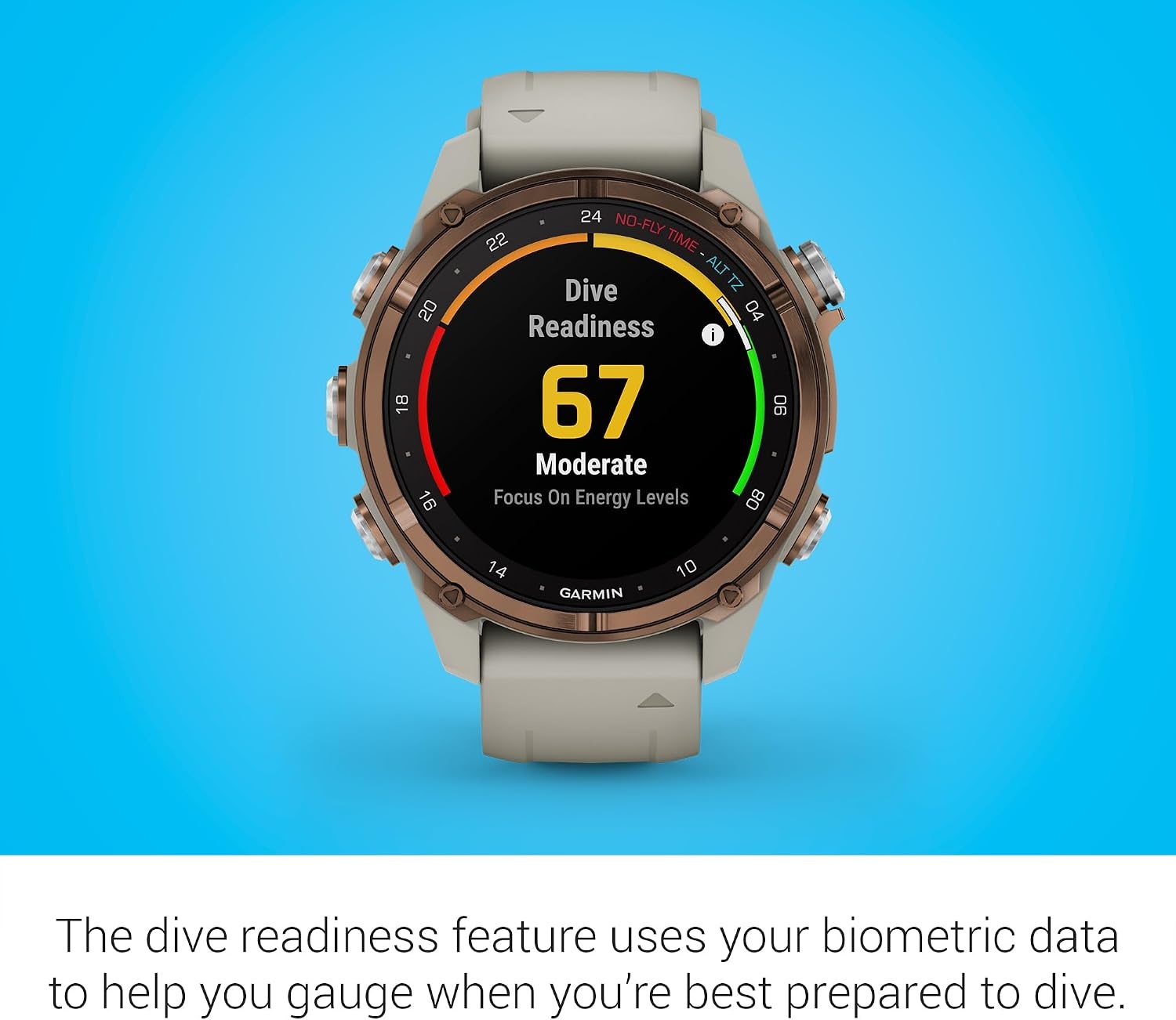 image:imageGarmin Descent Mk3i Dive Computer and Multisport GPS Smartwatch Air Integration French Gray 43mm Bronze Pvd Titanium Case 12 Amoled with Sapphire Lens 200m DiveRated Subwave Air IntegrationFrench Gray