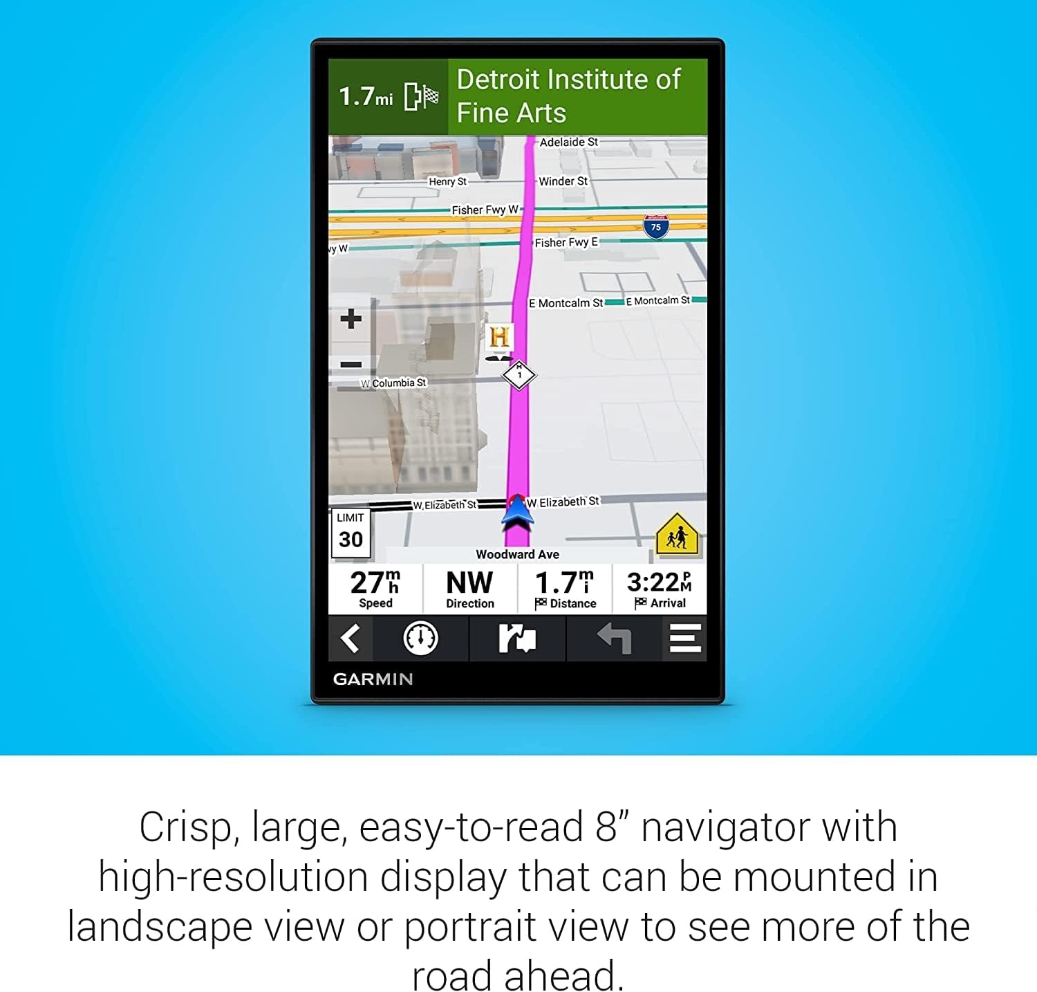 image:imageGarmin DriveSmart 86 8inch Bright Crip Glass Screen Car GPS Navigator 0100247100 Renewed