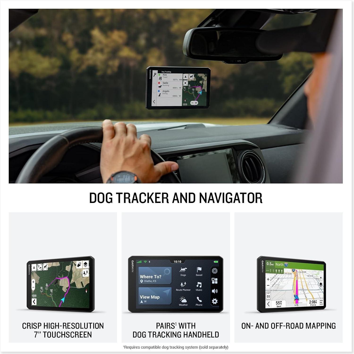 image:imageGarmin DriveTrack 72 Dog Tracking GPS Navigator 7inch Touch Screen Pair to Your Garmin Handheld and Track Up to 20 Dogs