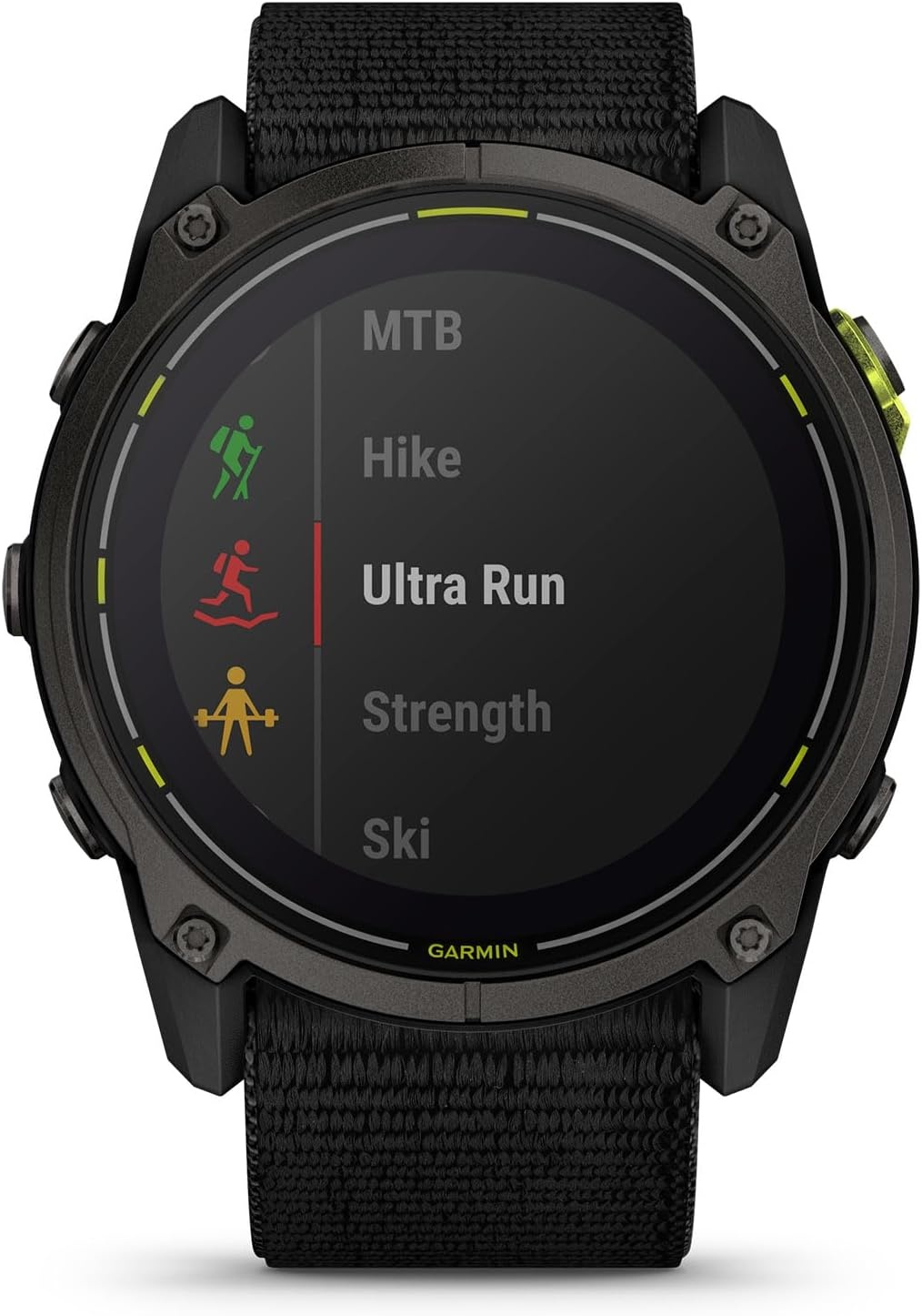 image:imageGarmin Enduro 3 51 mm Solar Sapphire Ultraperformance GPS Smartwatch Extreme Battery Life Detailed Mapping Builtin LED Flashlight Carbon Gray DLC Titanium with Black UltraFit Nylon Strap Verified Features 51 Mm Power Sapphire Lens Carbon Gray Dlc Titanium Bezel Builtin LED Flashlight Ultrafit Nylon Strap