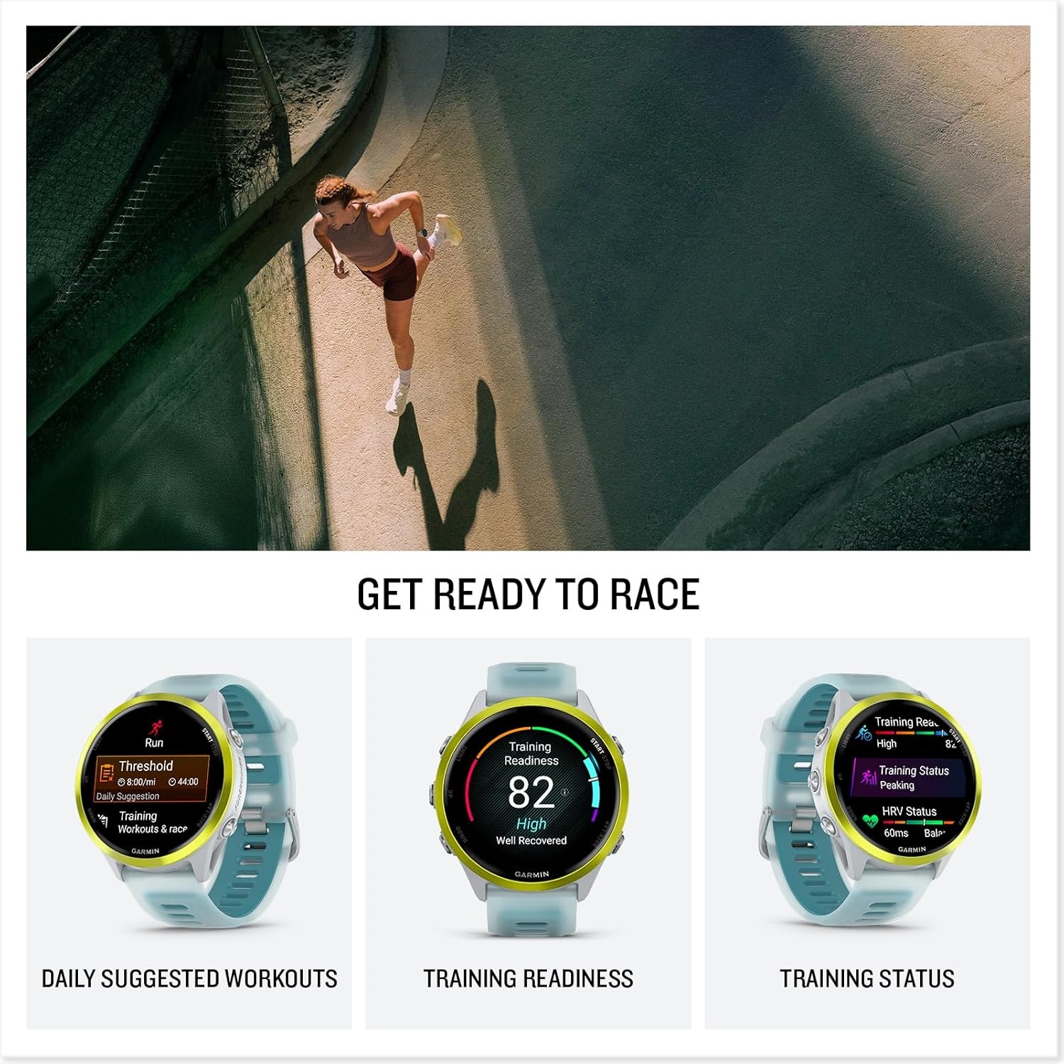image:imageGarmin Forerunner 570 42mm Advanced GPS Running and Triathlon Smartwatch AMOLED Display Training and Recovery Features Slate Gray Aluminum with Translucent BlackBlack Band 12 Amoled MultiGnss GPS with Satiq Training Recovery and Multisport and Triathlon Support Slate Gray Aluminum CaseAmp Yellow with Whitestone