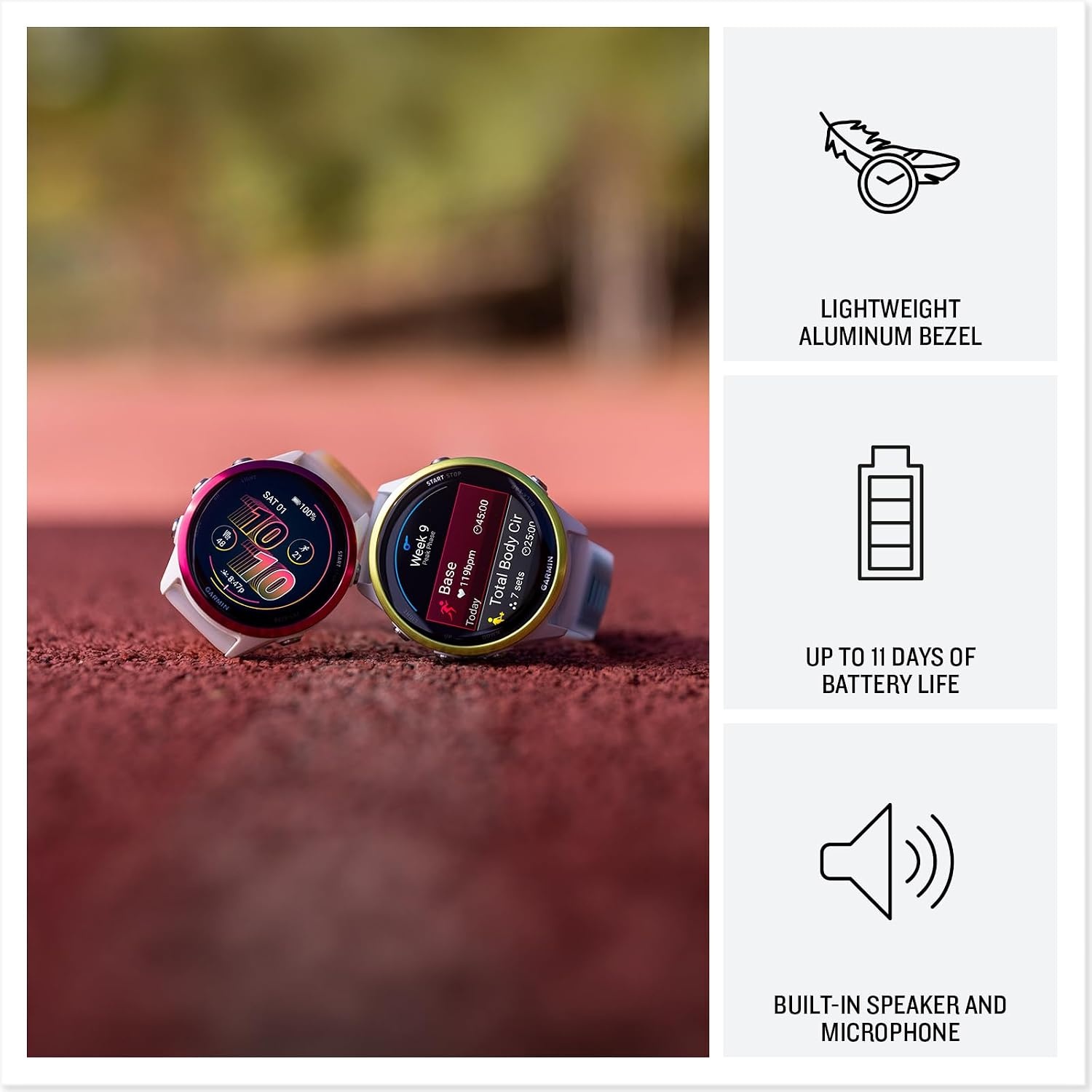 image:imageGarmin Forerunner 570 42mm Advanced GPS Running and Triathlon Smartwatch AMOLED Display Training and Recovery Features Slate Gray Aluminum with Translucent BlackBlack Band 12 Amoled MultiGnss GPS with Satiq Training Recovery and Multisport and Triathlon Support Slate Gray Aluminum CaseSlateBlack