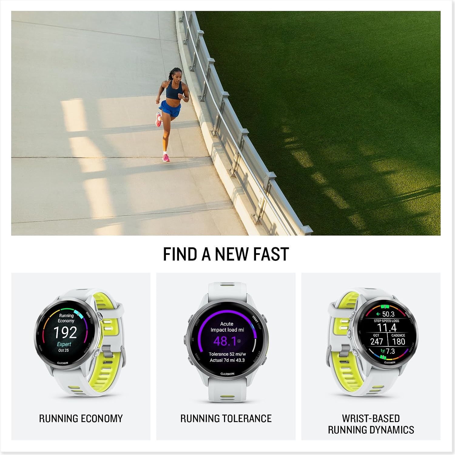 image:imageGarmin Forerunner 970 Premium GPS Running and Triathlon Smartwatch AMOLED Display Builtin LED Flashlight Carbon Gray DLC Titanium with Black Case and Translucent Whitestone Band 14 Amoled Builtin LED Flashlight Titanium Bezel and Sapphire Lens MultiBand GPS with Maps Up to 15 Days SmartwatchWhitestone with Amp Yellow