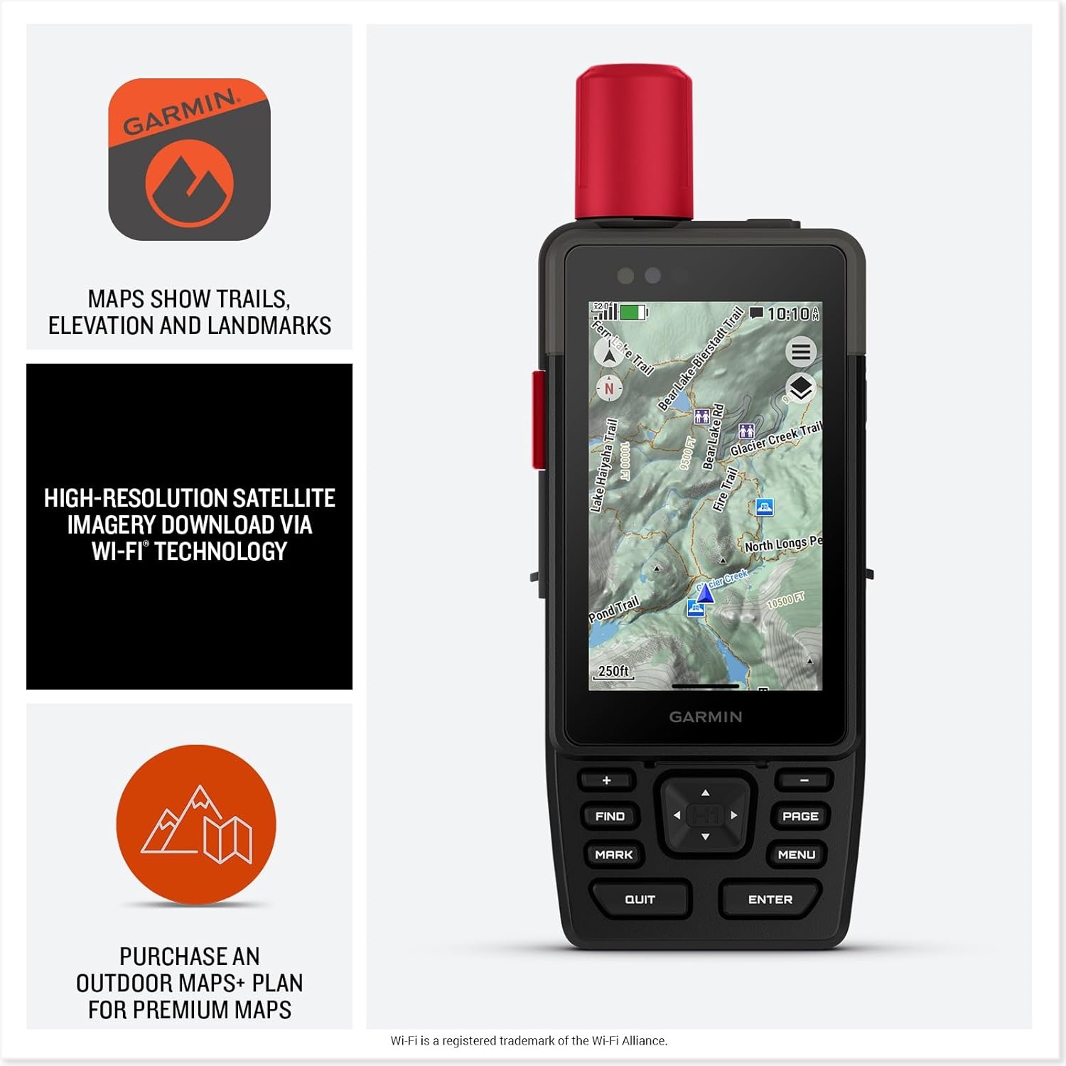 image:imageGarmin GPSMAP H1i Plus Premium GPS Handheld Navigator with inReach Plus Technology to Share Texts Photos Voice Memos and SOS OffGrid Touchscreen and Buttons Long Battery Life Preloaded Maps Inreach Plus Satellite Tech Enables Sos Text Photo and Voice Messages OffGrid Preloaded Topoactive MapsinReach Plus Technology