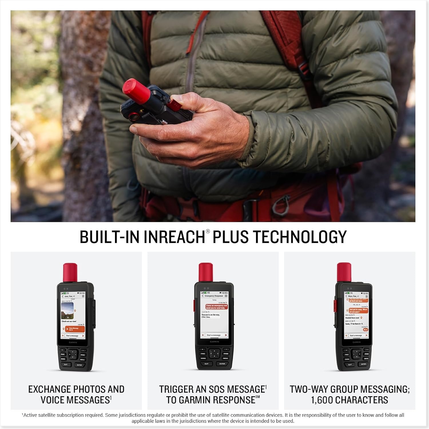 image:imageGarmin GPSMAP H1i Plus Premium GPS Handheld Navigator with inReach Plus Technology to Share Texts Photos Voice Memos and SOS OffGrid Touchscreen and Buttons Long Battery Life Preloaded Maps Inreach Plus Satellite Tech Enables Sos Text Photo and Voice Messages OffGrid Preloaded Topoactive MapsinReach Plus Technology