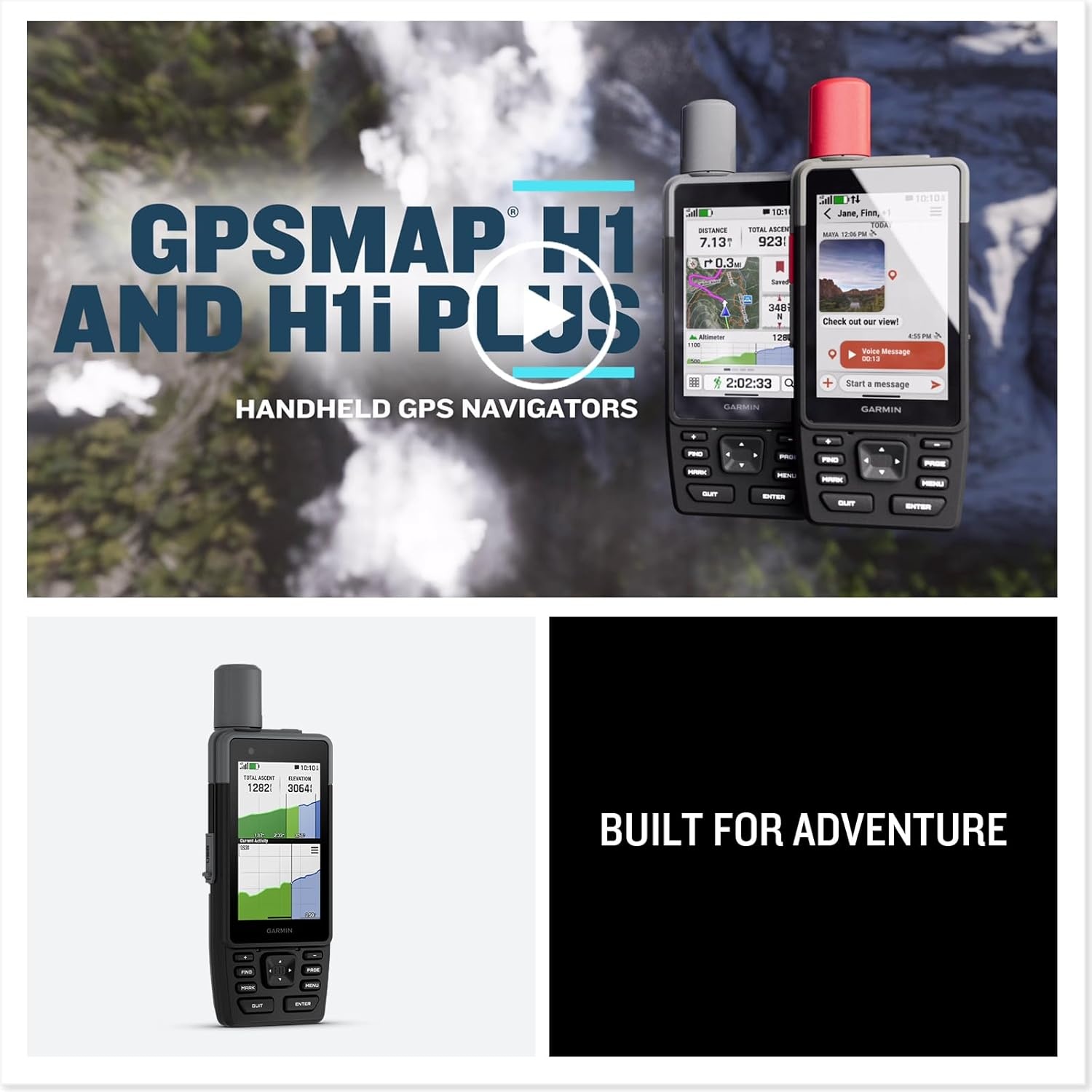 image:imageGarmin GPSMAP H1i Plus Premium GPS Handheld Navigator with inReach Plus Technology to Share Texts Photos Voice Memos and SOS OffGrid Touchscreen and Buttons Long Battery Life Preloaded Maps Inreach Plus Satellite Tech Enables Sos Text Photo and Voice Messages OffGrid Preloaded Topoactive MapsNo inReach Plus Technology