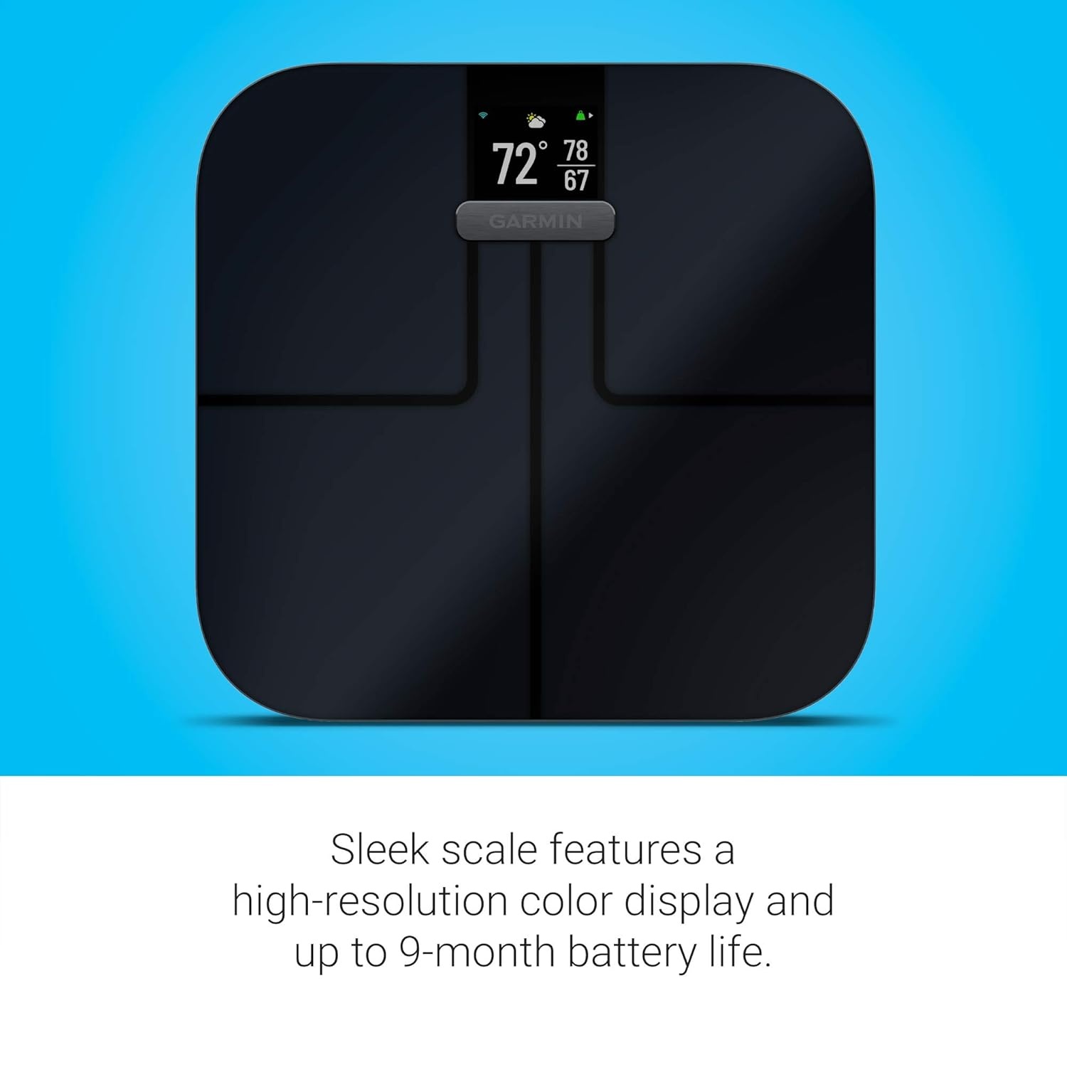 image:imageGarmin Index S2 Smart Scale with Wireless Connectivity Measure Body Fat Muscle Bone Mass Body Water and More Black 0100229402Black