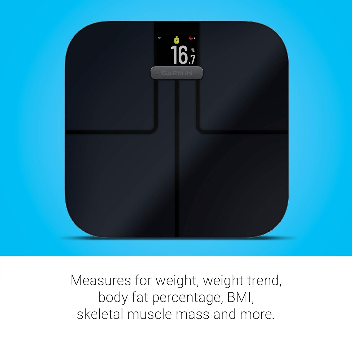 image:imageGarmin Index S2 Smart Scale with Wireless Connectivity Measure Body Fat Muscle Bone Mass Body Water and More Black 0100229402Black
