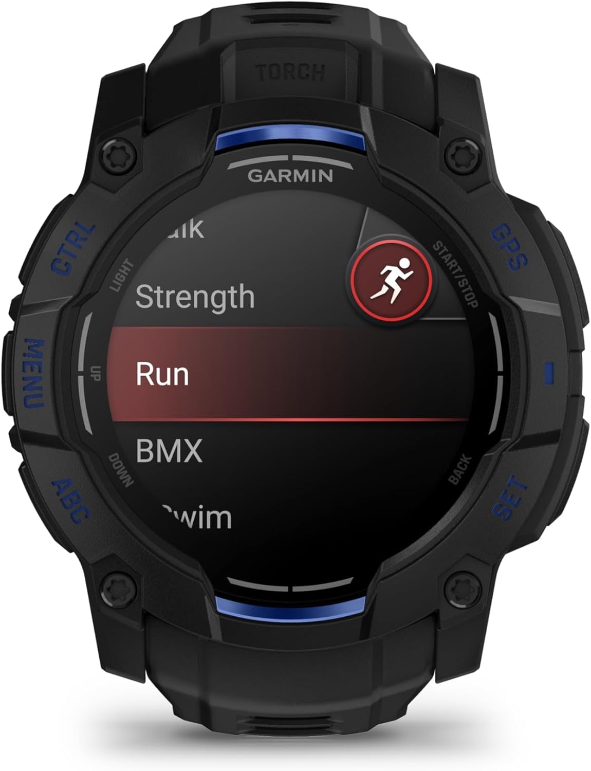 image:imageGarmin Instinct 3 45mm AMOLED Display Rugged Outdoor GPS Smartwatch MetalReinforced Bezel Builtin Flashlight Up to 18 Days of Battery Life Black 45mm Amoled 12 Display MetalReinforced Bezel Builtin Flashlight Up to 18 Days Battery MultiBand GPS 10 AtmBlack and Bolt Blue