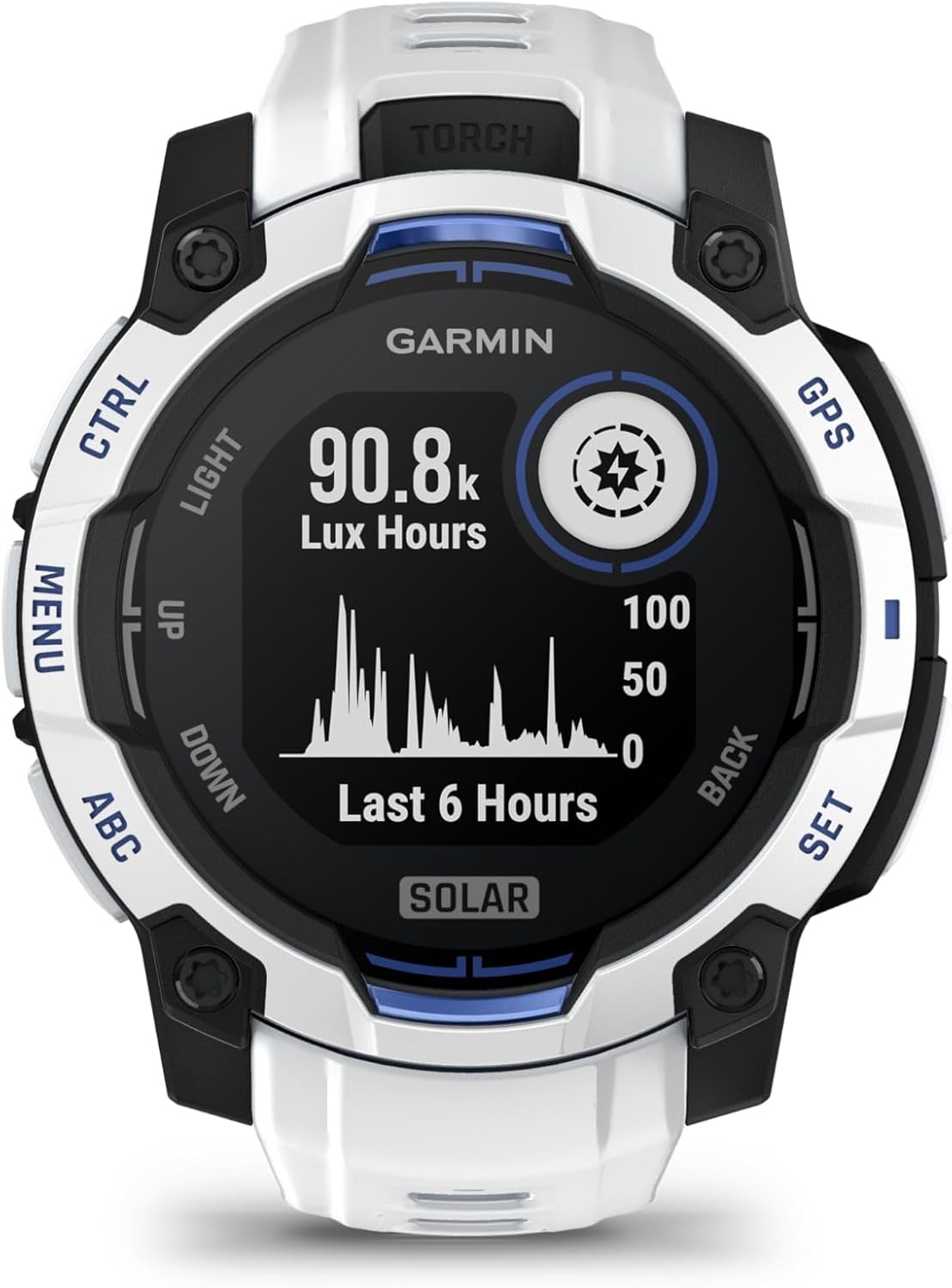 image:imageGarmin Instinct 3 45mm AMOLED Display Rugged Outdoor GPS Smartwatch MetalReinforced Bezel Builtin Flashlight Up to 18 Days of Battery Life Black 45mm Amoled 12 Display MetalReinforced Bezel Builtin Flashlight Up to 18 Days Battery MultiBand GPS 10 AtmWhitestoneBolt Blue