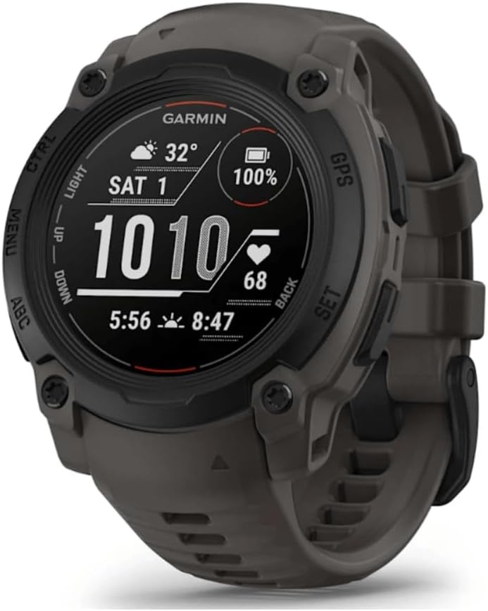 image:imageGarmin Instinct 3 45mm AMOLED Display Rugged Outdoor GPS Smartwatch MetalReinforced Bezel Builtin Flashlight Up to 18 Days of Battery Life Black 45mm Amoled 12 Display MetalReinforced Bezel Builtin Flashlight Up to 18 Days Battery MultiBand GPS 10 AtmCharcoal