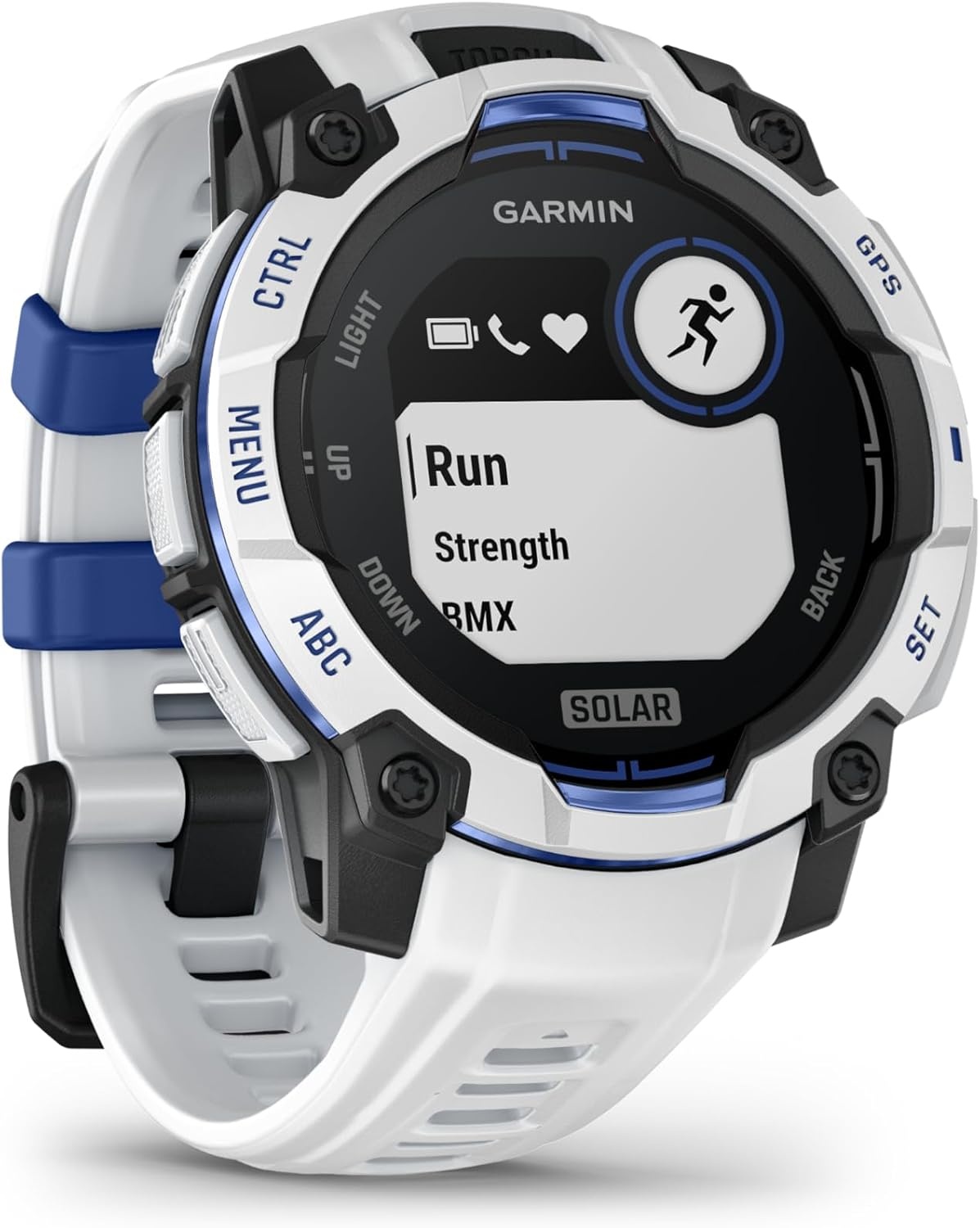 image:imageGarmin Instinct 3 45mm AMOLED Display Rugged Outdoor GPS Smartwatch MetalReinforced Bezel Builtin Flashlight Up to 18 Days of Battery Life Black 45mm Amoled 12 Display MetalReinforced Bezel Builtin Flashlight Up to 18 Days Battery MultiBand GPS 10 AtmWhitestoneBolt Blue