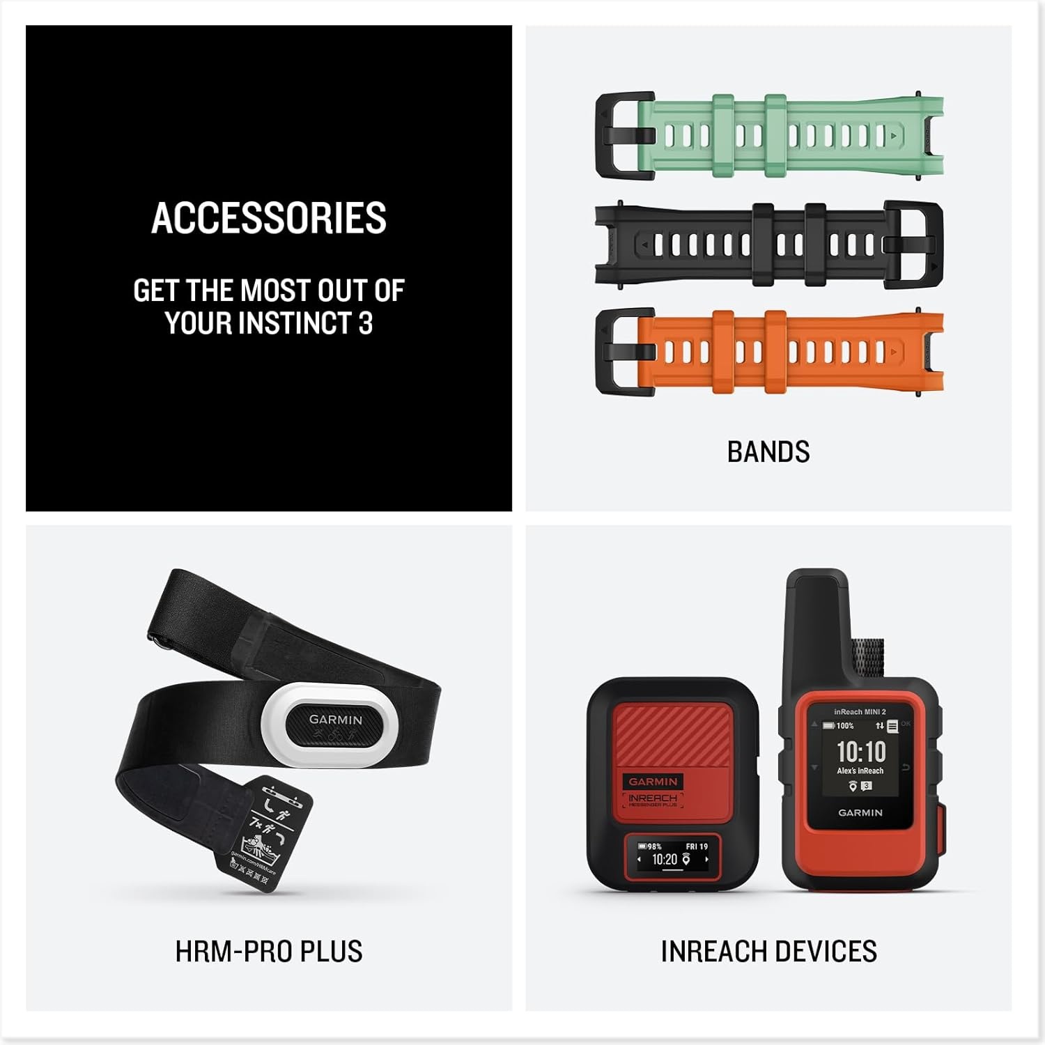image:imageGarmin Instinct 3 45mm AMOLED Display Rugged Outdoor GPS Smartwatch MetalReinforced Bezel Builtin Flashlight Up to 18 Days of Battery Life Black 45mm Amoled 12 Display MetalReinforced Bezel Builtin Flashlight Up to 18 Days Battery MultiBand GPS 10 AtmSolar Black