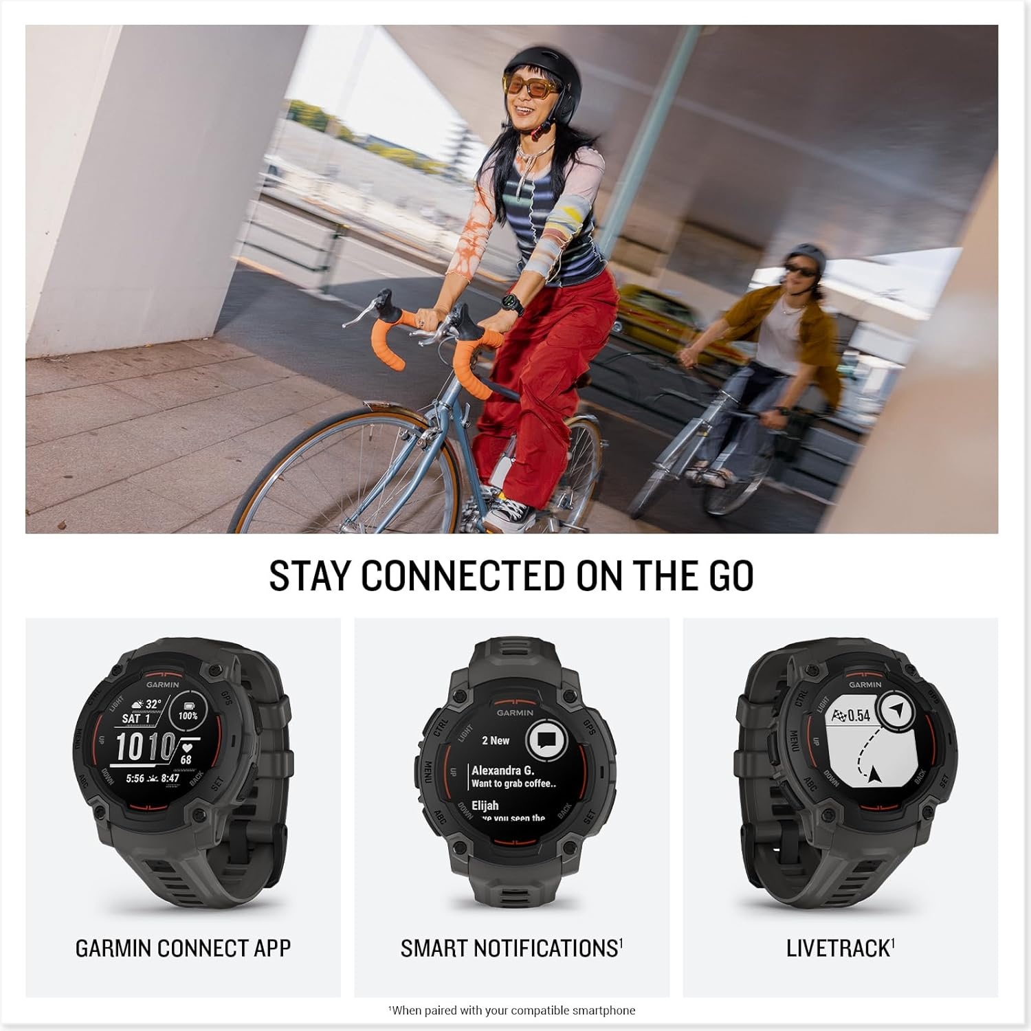 image:imageGarmin Instinct 3 45mm AMOLED Display Rugged Outdoor GPS Smartwatch MetalReinforced Bezel Builtin Flashlight Up to 18 Days of Battery Life Black 45mm Amoled 12 Display MetalReinforced Bezel Builtin Flashlight Up to 18 Days Battery MultiBand GPS 10 AtmE Charcoal