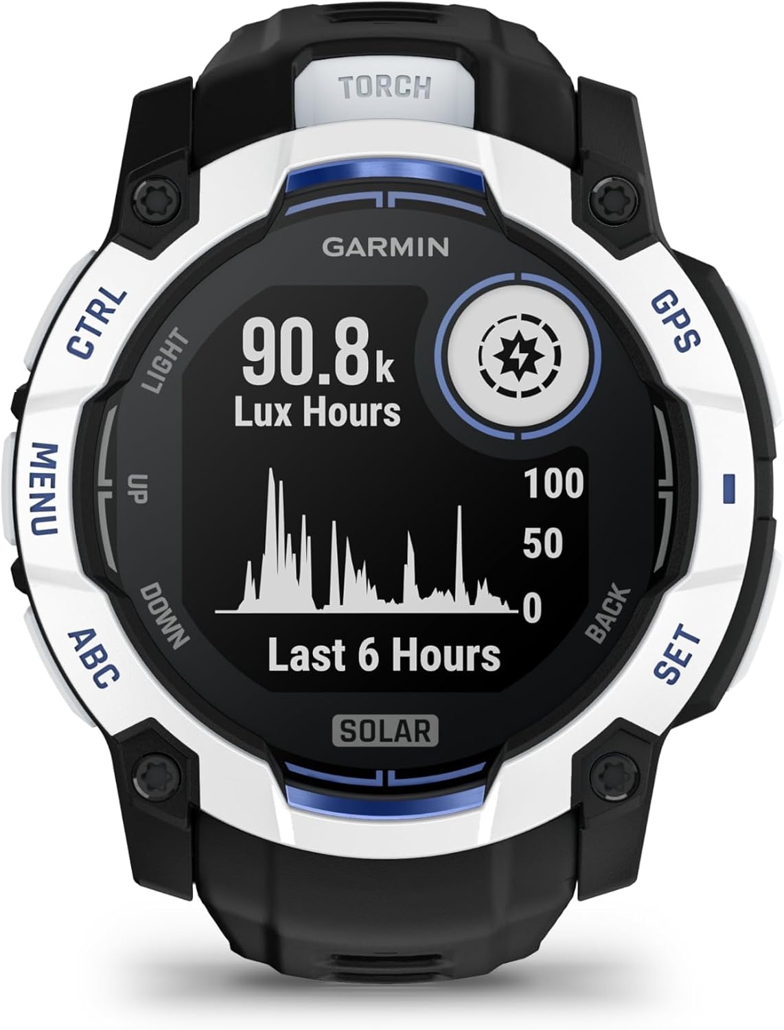 image:imageGarmin Instinct 3 45mm AMOLED Display Rugged Outdoor GPS Smartwatch MetalReinforced Bezel Builtin Flashlight Up to 18 Days of Battery Life Black 45mm Amoled 12 Display MetalReinforced Bezel Builtin Flashlight Up to 18 Days Battery MultiBand GPS 10 AtmWhitestone and Bolt Blue