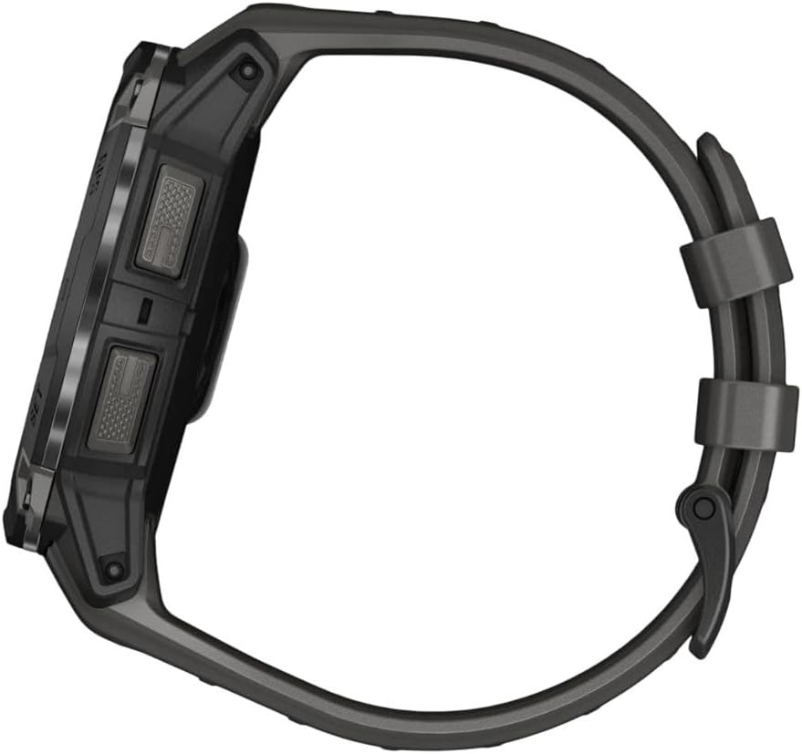 image:imageGarmin Instinct 3 45mm AMOLED Display Rugged Outdoor GPS Smartwatch MetalReinforced Bezel Builtin Flashlight Up to 18 Days of Battery Life Black 45mm Amoled 12 Display MetalReinforced Bezel Builtin Flashlight Up to 18 Days Battery MultiBand GPS 10 AtmAMOLED Charcoal
