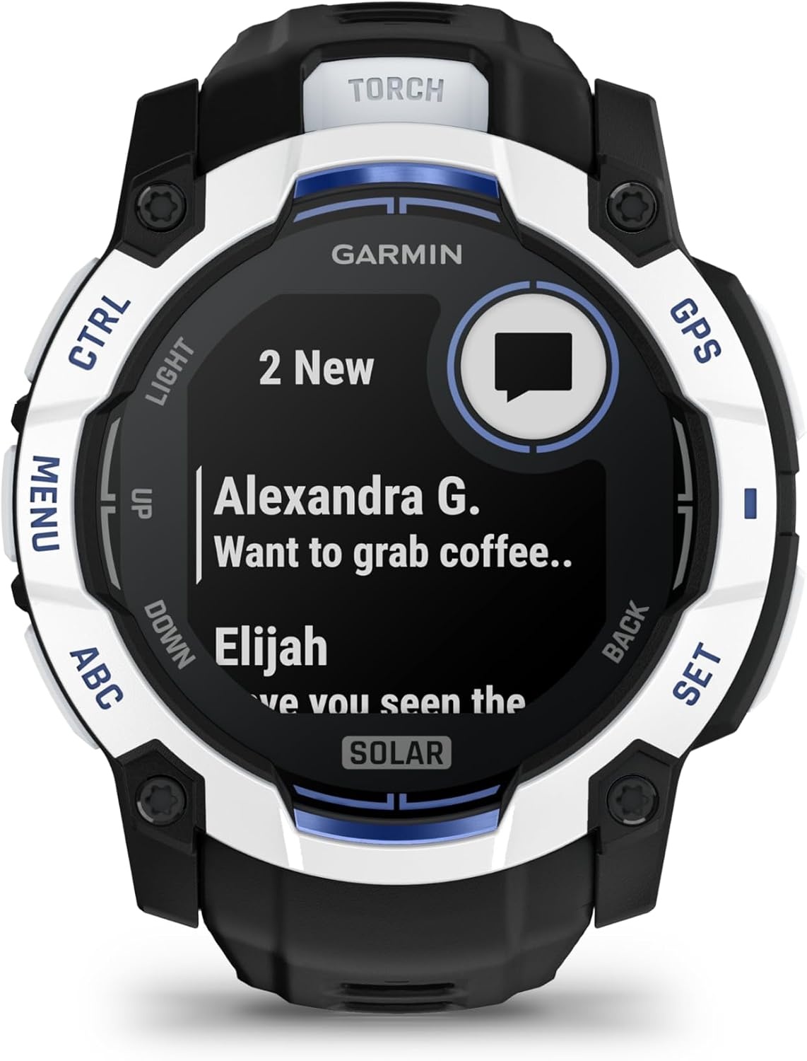 image:imageGarmin Instinct 3 45mm AMOLED Display Rugged Outdoor GPS Smartwatch MetalReinforced Bezel Builtin Flashlight Up to 18 Days of Battery Life Black 45mm Amoled 12 Display MetalReinforced Bezel Builtin Flashlight Up to 18 Days Battery MultiBand GPS 10 AtmWhitestone and Bolt Blue