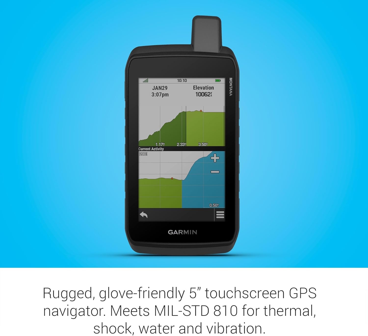 image:imageGarmin Montana 710i Rugged GPS Handheld Navigator with Builtin inReach Technology for SOS and 2way Texts in Remote Areas 5 Touchscreen Satellite Imagery and Maps for Routing on Roads or TrailsMontana 710
