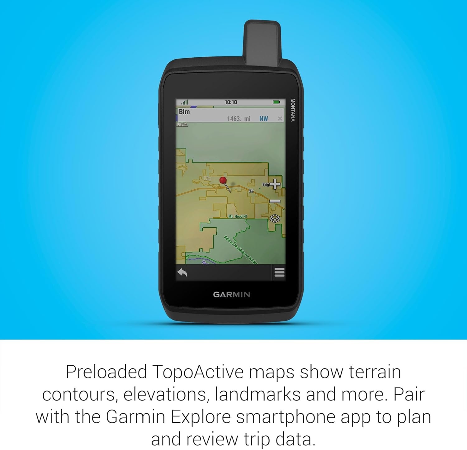 image:imageGarmin Montana 710i Rugged GPS Handheld Navigator with Builtin inReach Technology for SOS and 2way Texts in Remote Areas 5 Touchscreen Satellite Imagery and Maps for Routing on Roads or TrailsMontana 710