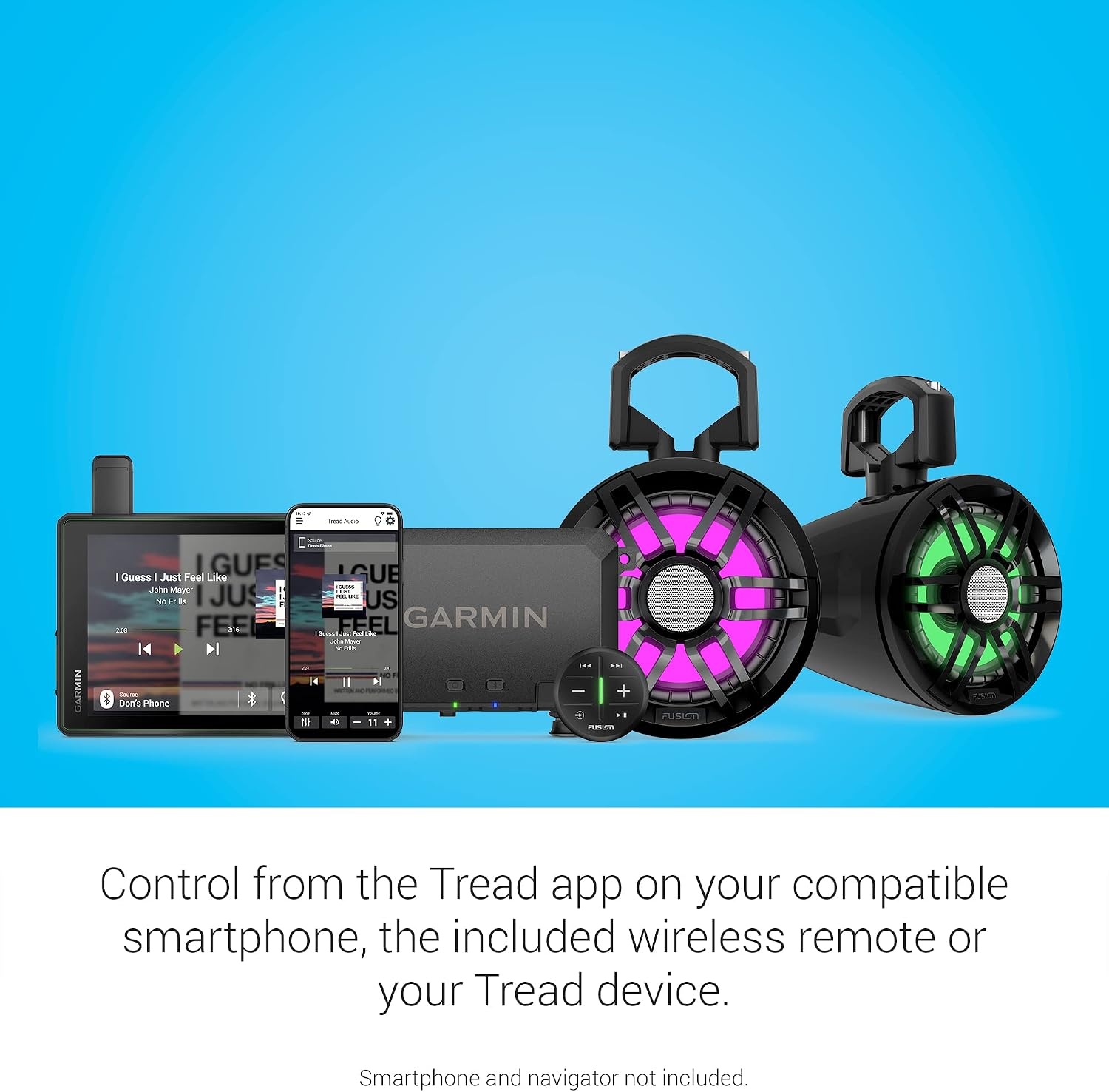 image:imageGarmin Tread Audio System with LED Controller Rugged Design Premium Quality Audio Wireless Control for Any OffRoad PowerOutdoor VehicleAudio System