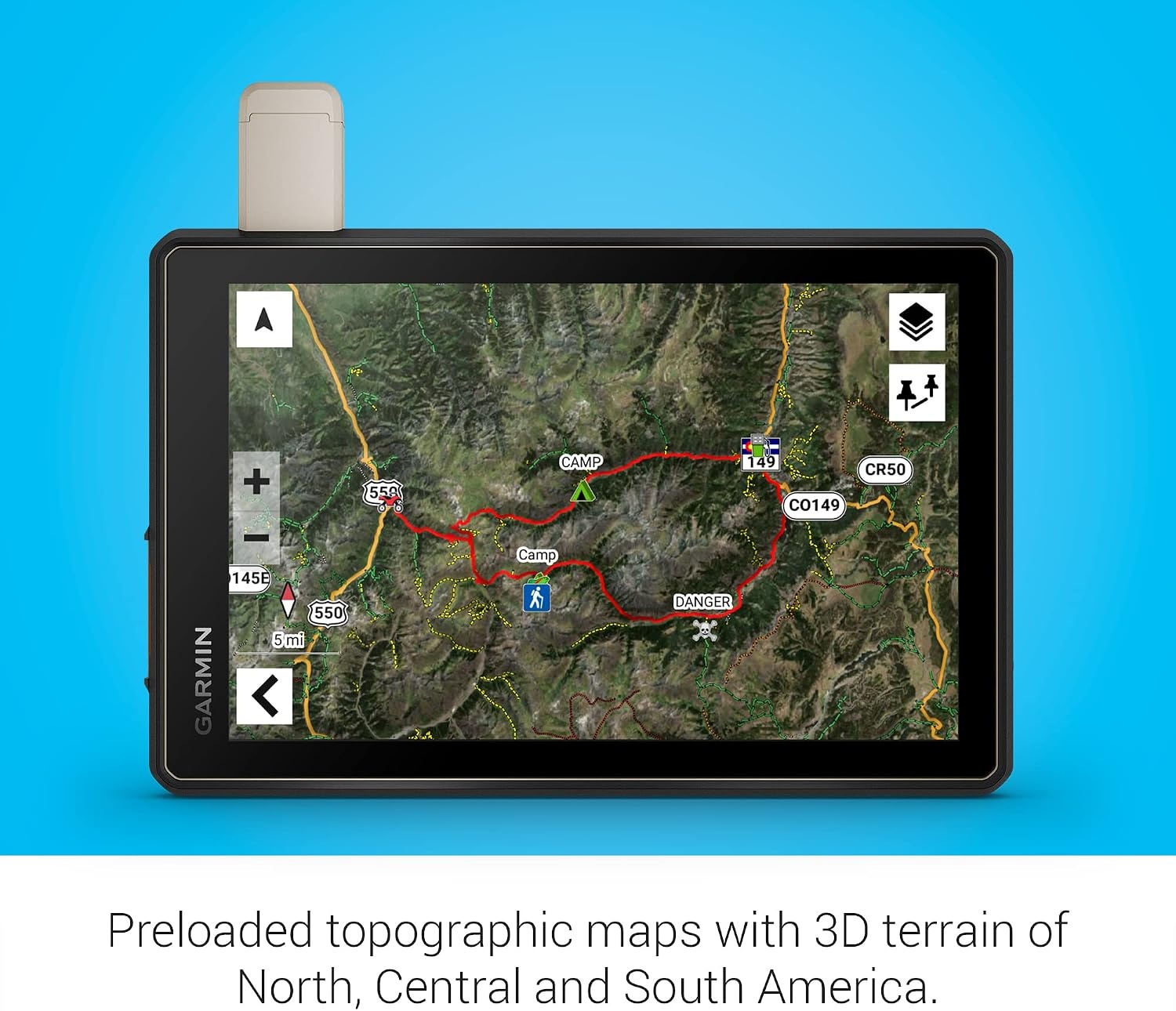 image:imageGarmin Tread XL Baja Race Edition Rugged ultrabright 10 OffRoad Race Navigator highPerformance GPS for Trophy Trucks Team Tracking with Builtin inReach Satellite CommunicationTread Overland