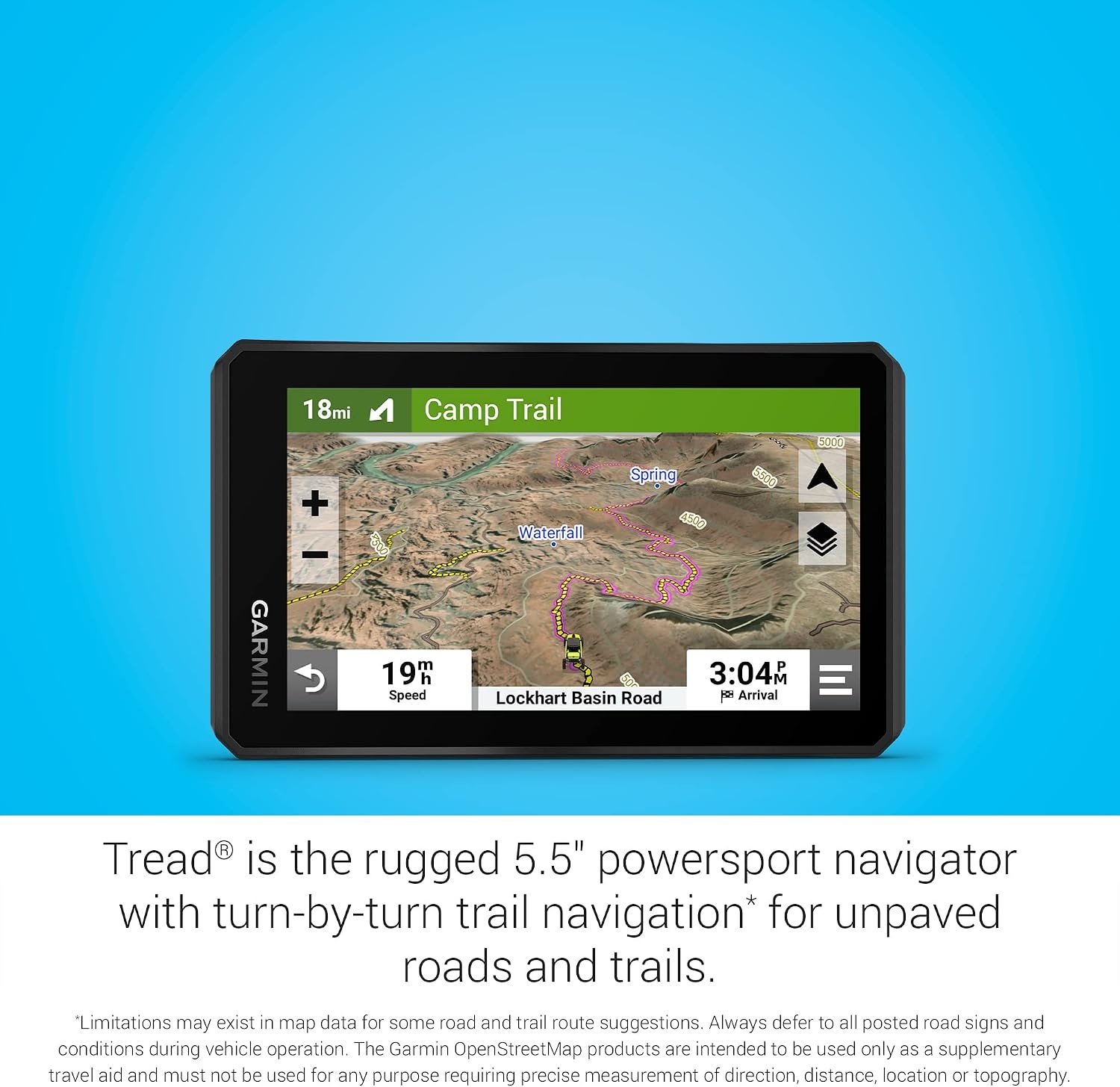 image:imageGarmin Tread XL Baja Race Edition Rugged ultrabright 10 OffRoad Race Navigator highPerformance GPS for Trophy Trucks Team Tracking with Builtin inReach Satellite CommunicationTread Powersport OffRoad Navigator