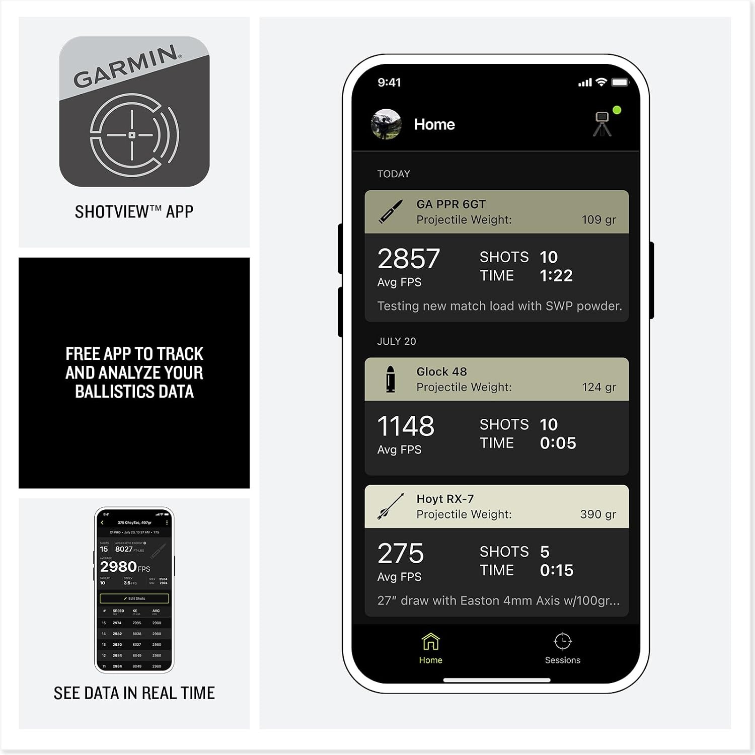 image:imageGarmin Xero C2 Chronograph Compact Reliable Chronograph Tracks Up to 10 Shots Per Second from 100 to 5000 FPS 000 Fps Shotview and Garmin Watch Pairing Rechargeable LiIon USBC IPX7