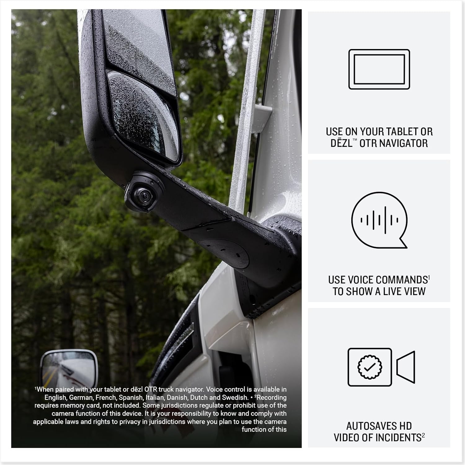 image:imageGarmin dzl DualView Rugged Side Camera System See Live Views Down Each Side of Your Truck BlindSpot Monitoring with Merging Alerts Incident Recording Works with Your Tablet or Compatible GPS
