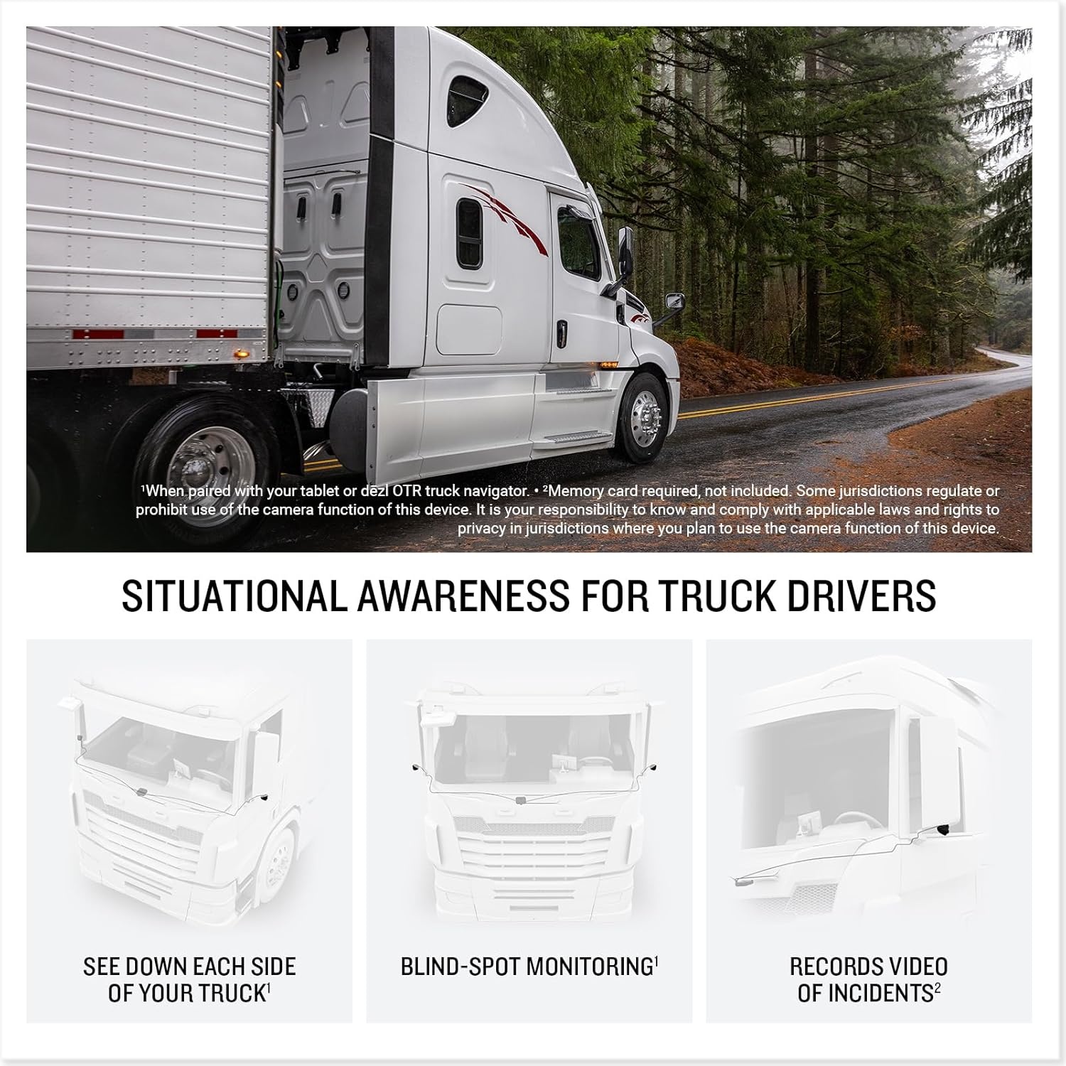 image:imageGarmin dzl DualView Rugged Side Camera System See Live Views Down Each Side of Your Truck BlindSpot Monitoring with Merging Alerts Incident Recording Works with Your Tablet or Compatible GPS