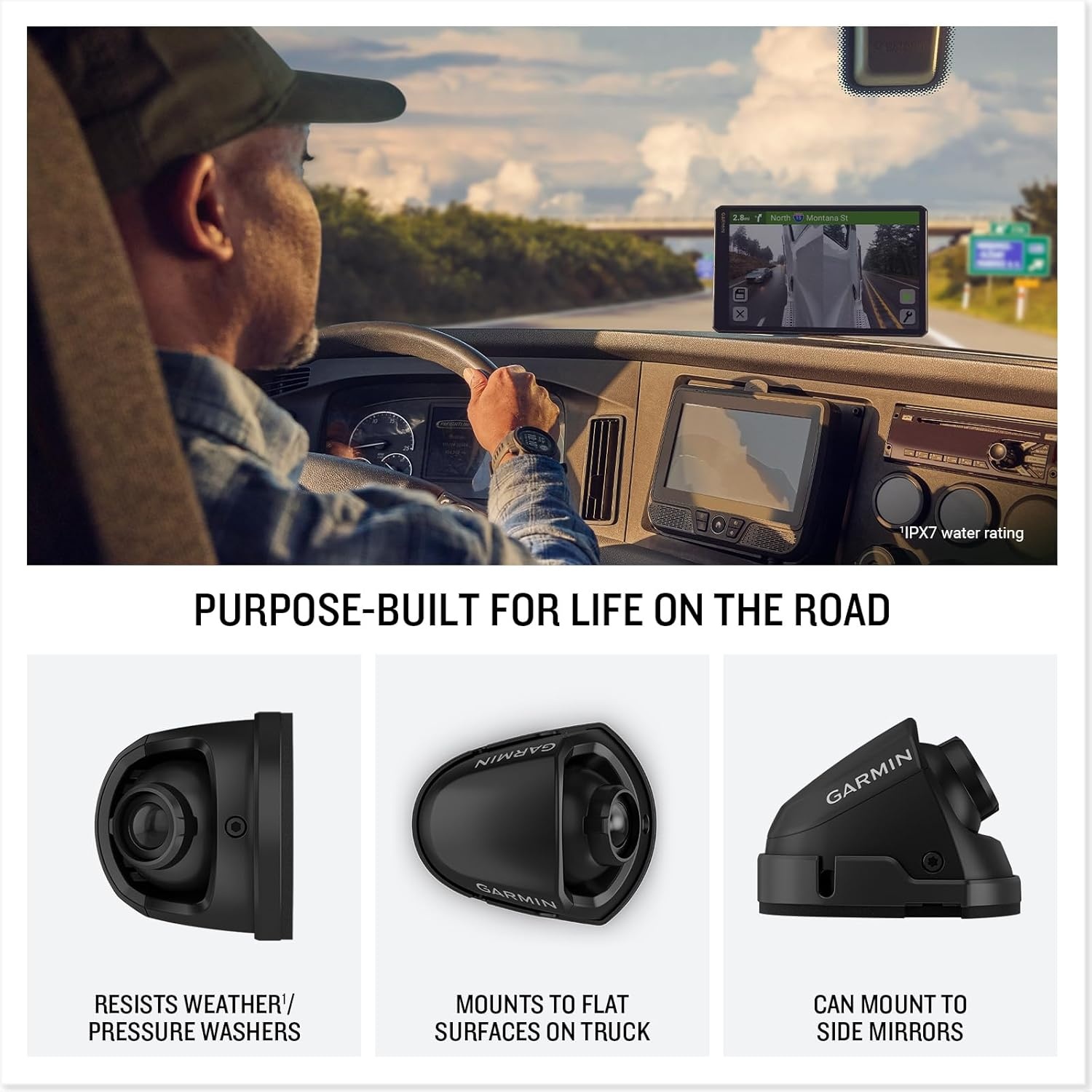 image:imageGarmin dzl DualView Rugged Side Camera System See Live Views Down Each Side of Your Truck BlindSpot Monitoring with Merging Alerts Incident Recording Works with Your Tablet or Compatible GPS