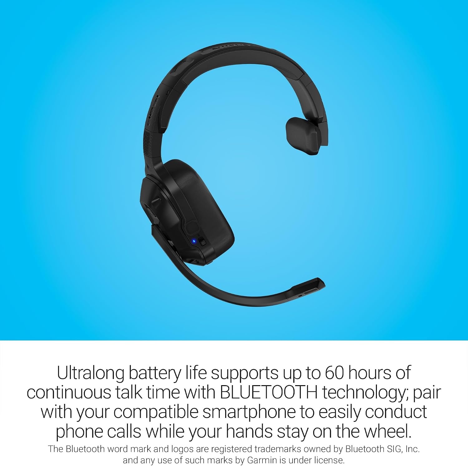 image:imageGarmin dzl Headset 110 Premium Trucking Headset Active Noise Cancellation Long Battery Life 60 Hours of Talk Time Builtin LED Flashlight Up to 60 Hr Talk and 35 Hr Media Builtin LED Flashlight USBC ChargingSingleEar