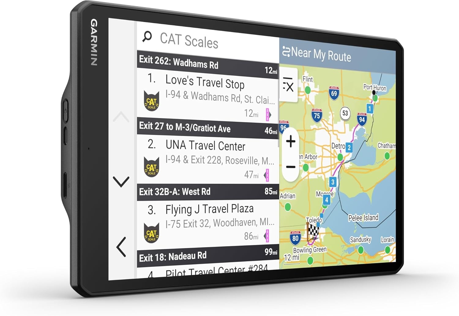 image:imageGarmin dzl OTR620 HighRes 6 GPS Truck Navigator Custom Routing Satellite Imagery Wind Speed CommunityShared Loading Docks Truck Entrances Parking Availability10 with Standard Display