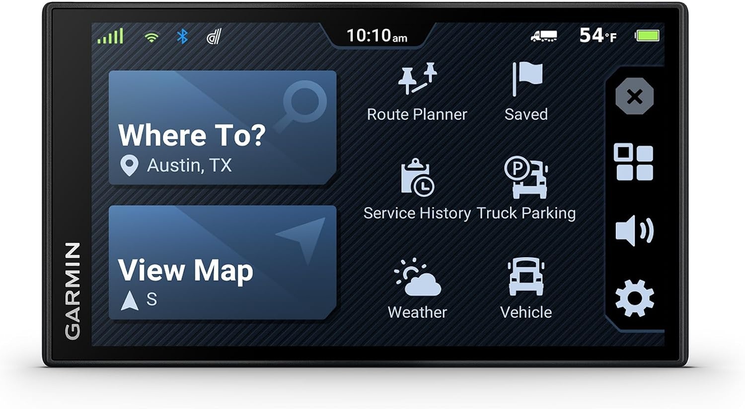 image:imageGarmin dzl OTR620 HighRes 6 GPS Truck Navigator Custom Routing Satellite Imagery Wind Speed CommunityShared Loading Docks Truck Entrances Parking Availability6 with Standard Display