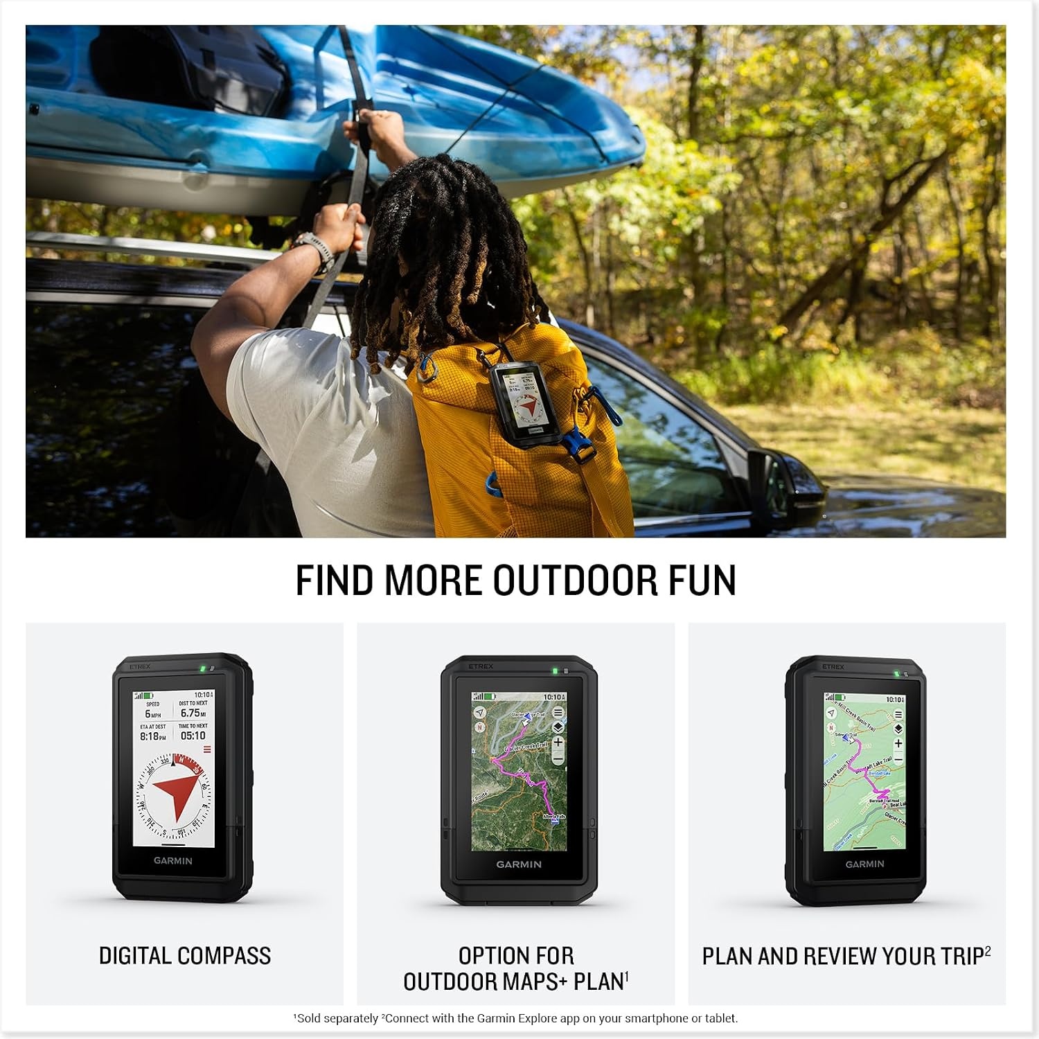 image:imageGarmin eTrex Touch Rugged EasytoUse GPS Handheld Navigator Color Touchscreen Preloaded Maps with Routable Trails and Roads Long Battery Life for Hiking and All Outdoor Activities 3 Color Touchscreen IP67 Rugged Preloaded Topoactive Maps MultiBand GPS Up to 130 Hrs Battery