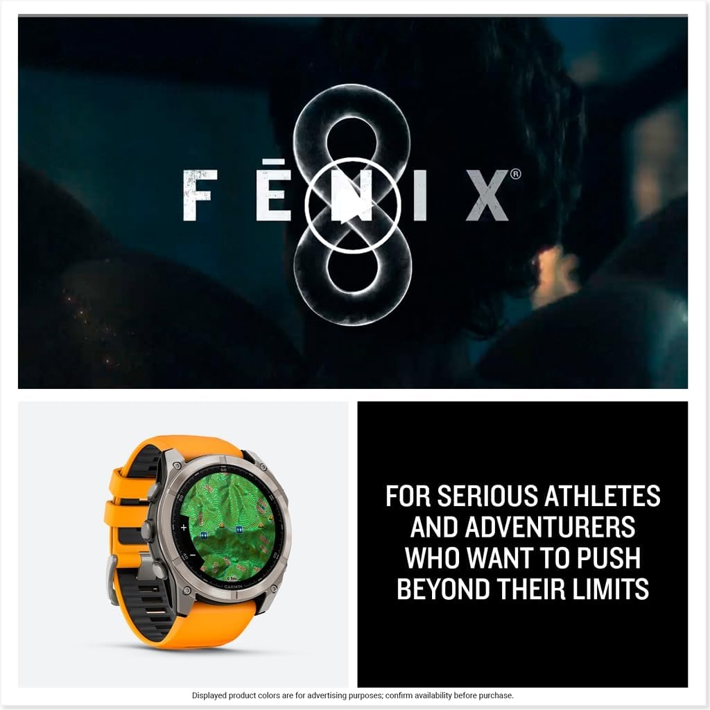 image:imageGarmin fnix 8 51 mm SolarSapphire Premium Multisport GPS Smartwatch ConnectLongLasting Battery Life DiveRatedBuiltin LED FlashlightCarbon Gray DLC Titanium with Pebble Gray Band Carbon Gray Dlc Ti Bezel Black and Pebble Gray Band LED Flashlight 100m Water Up to 48Day BatteryTitanium with OrangeGraphite Band