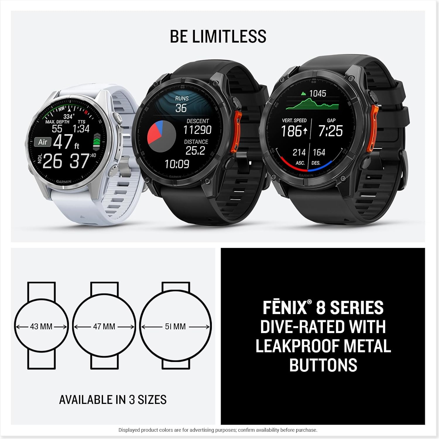 image:imageGarmin fnix 8 51 mm SolarSapphire Premium Multisport GPS Smartwatch ConnectLongLasting Battery Life DiveRatedBuiltin LED FlashlightCarbon Gray DLC Titanium with Pebble Gray Band Carbon Gray Dlc Ti Bezel Black and Pebble Gray Band LED Flashlight 100m Water Up to 48Day BatterySilver with Whitestone Band