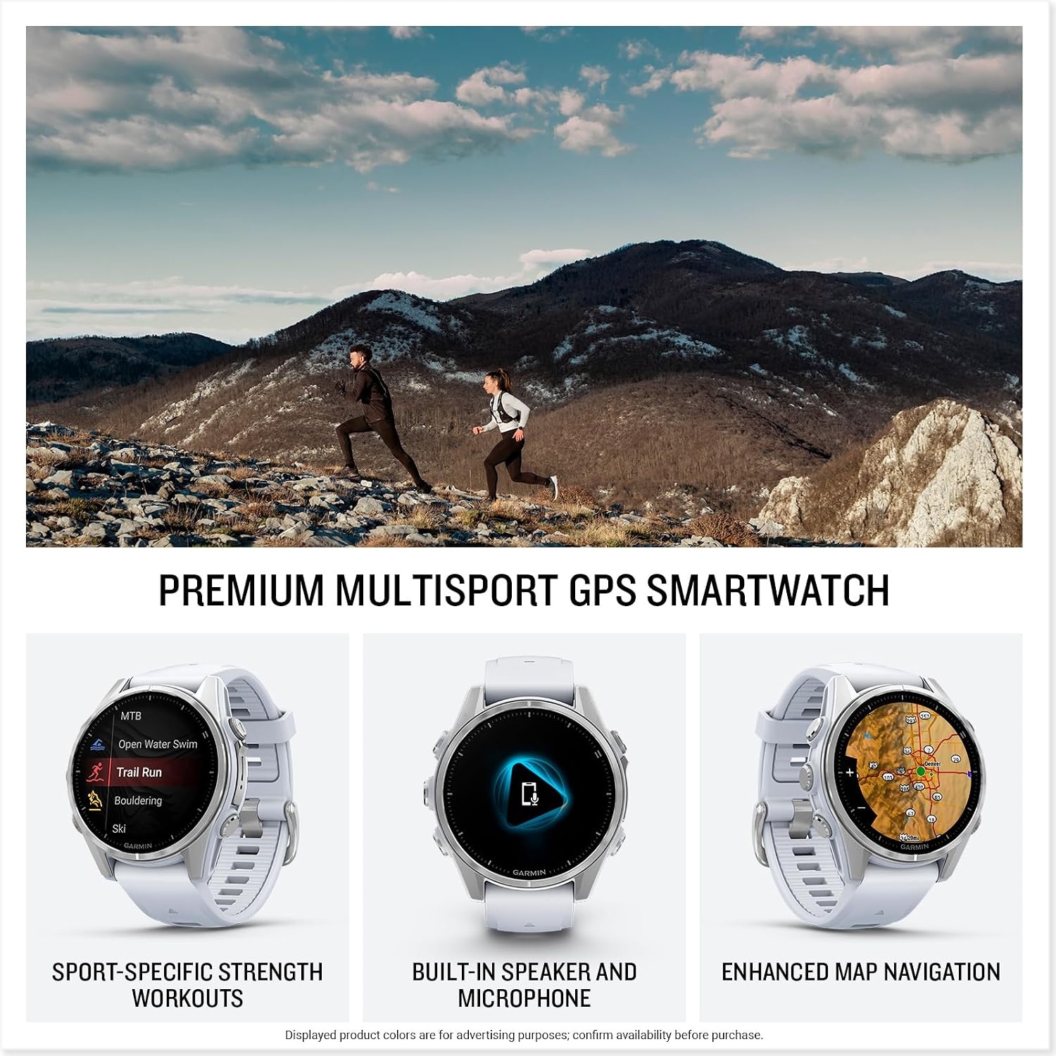 image:imageGarmin fnix 8 51 mm SolarSapphire Premium Multisport GPS Smartwatch ConnectLongLasting Battery Life DiveRatedBuiltin LED FlashlightCarbon Gray DLC Titanium with Pebble Gray Band Carbon Gray Dlc Ti Bezel Black and Pebble Gray Band LED Flashlight 100m Water Up to 48Day BatterySilver with Whitestone Band